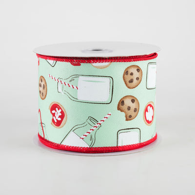 2.5" Milk & Cookies Ribbon: Mint Green (10 Yards)