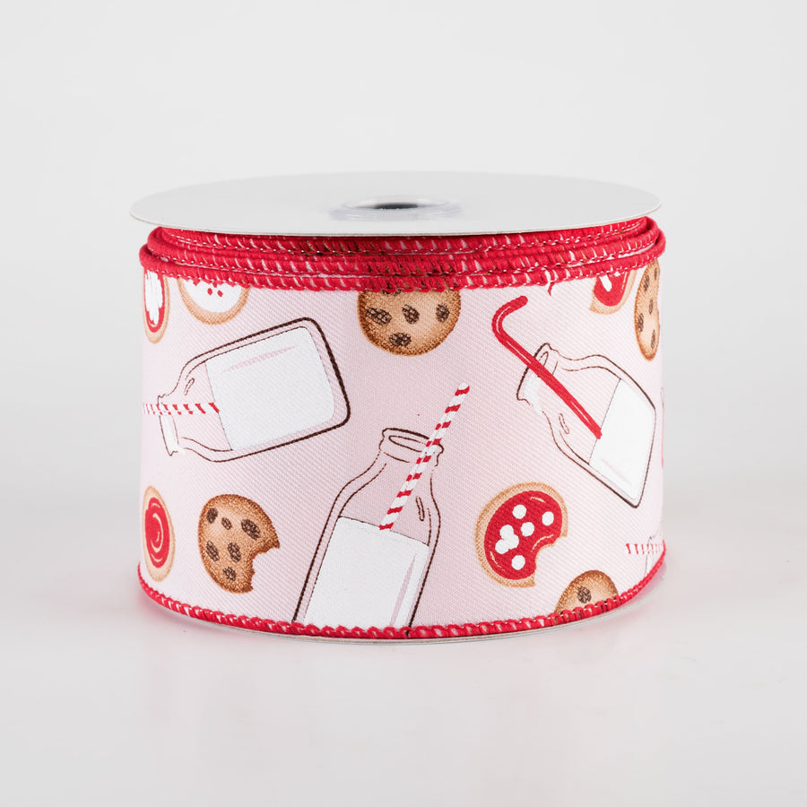 2.5" Milk & Cookies Ribbon: Pale Pink (10 Yards) Item Number: RGF130715