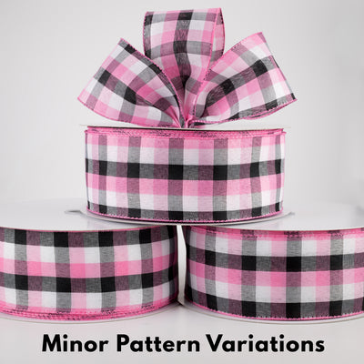 2.5" Milos Check Ribbon: Pink, Black, White (50 Yards) Lifestyle Photo
