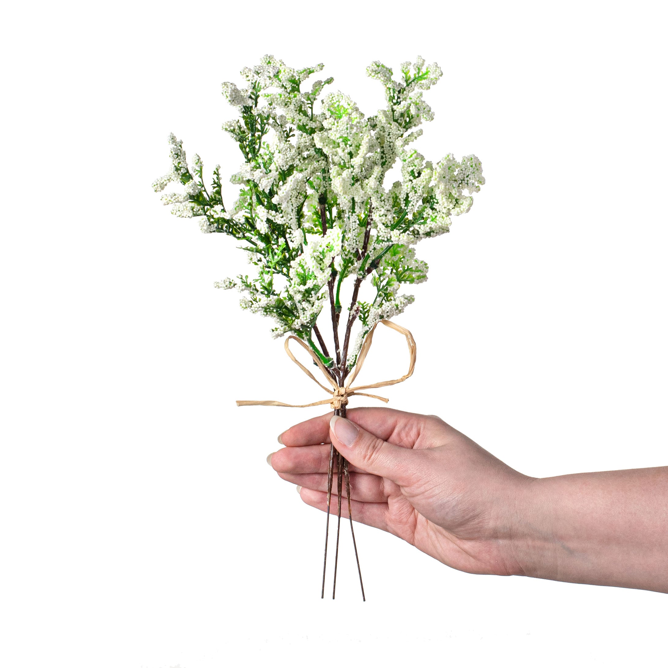 12" Mini Baby's Breath Bundle: Cream detail photo 3