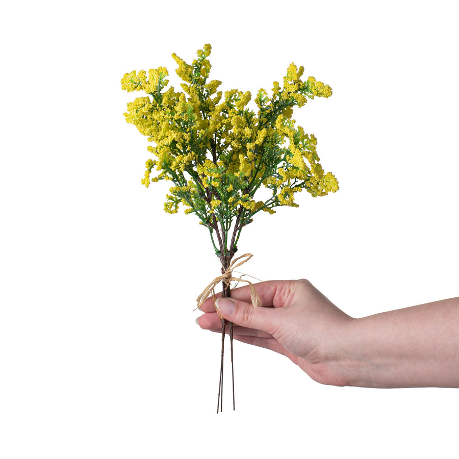 12" Mini Baby's Breath Pick: Yellow detail photo 3