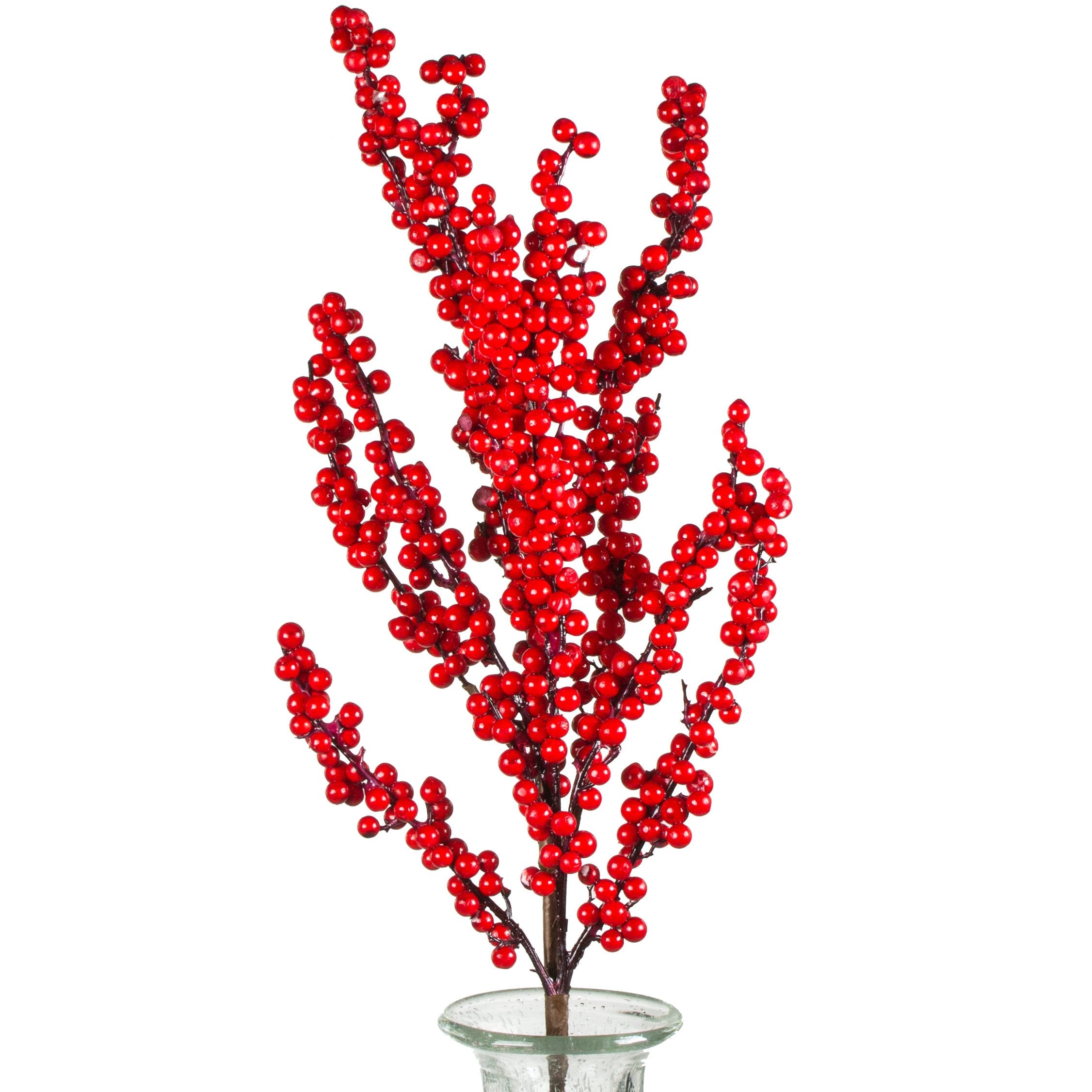 24" Mini Berry Spray: Shiny Red Item Number: 166670