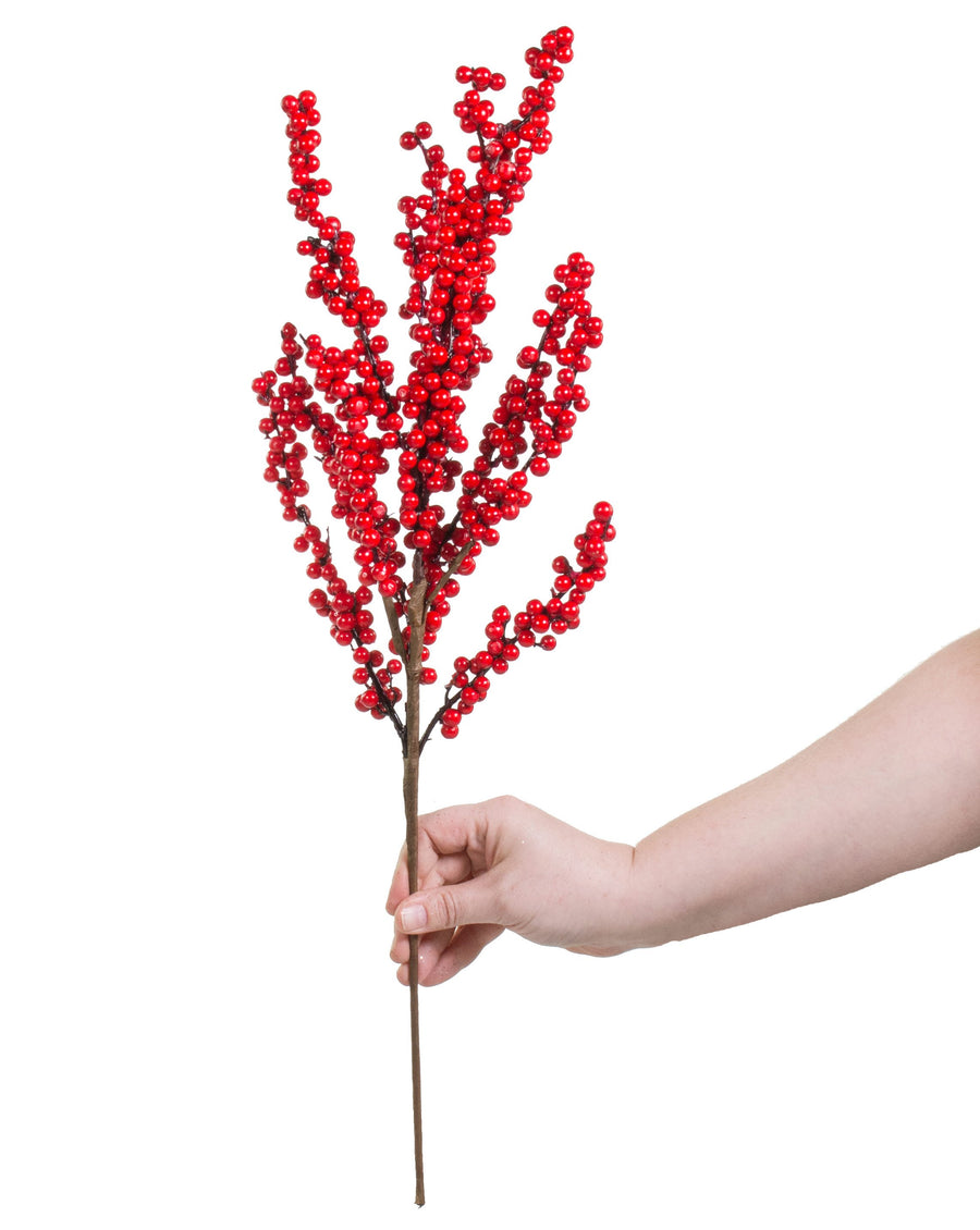 24" Mini Berry Spray: Shiny Red Lifestyle Photo