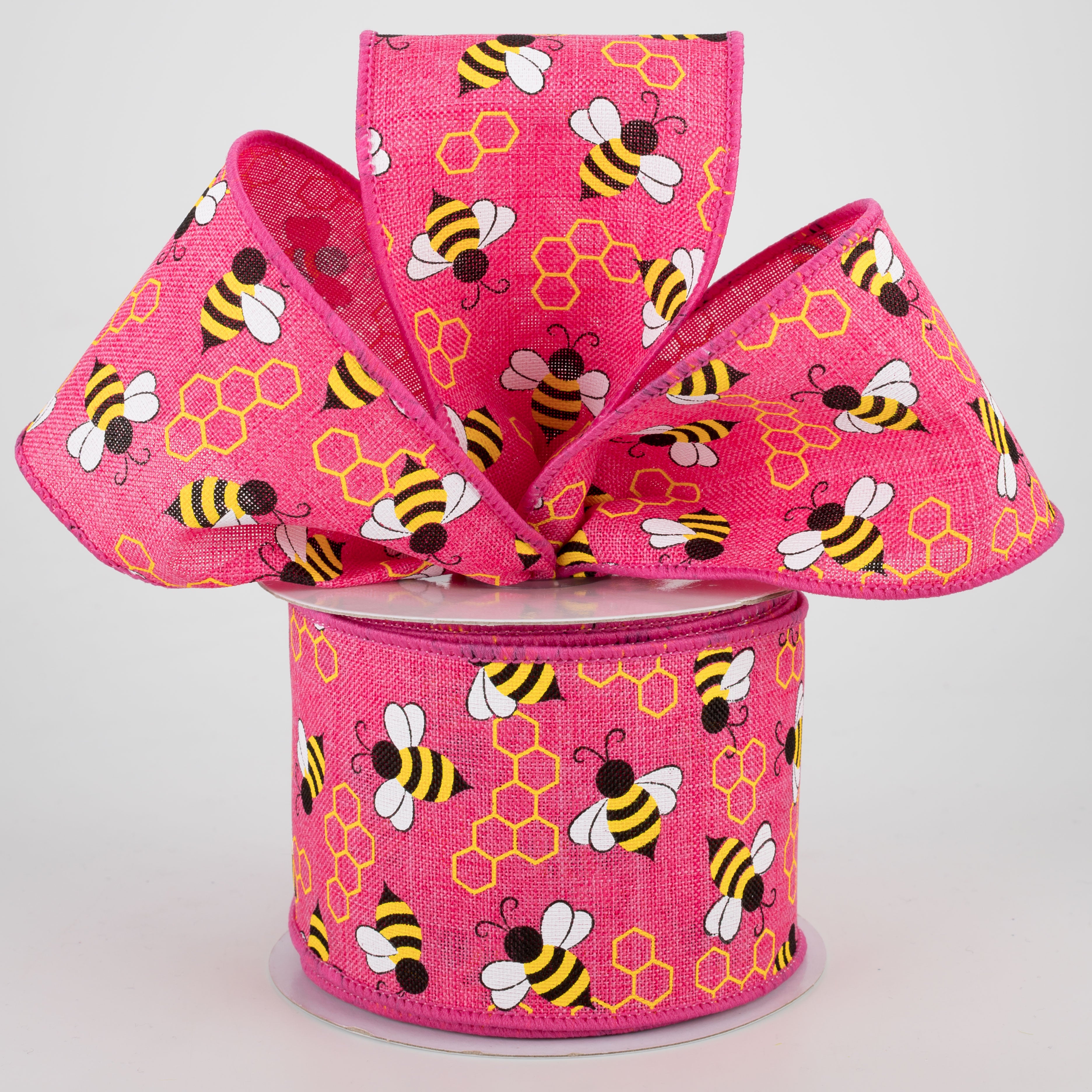 2.5" Mini Bumblebees Ribbon: Hot Pink (10 Yards) Lifestyle Photo