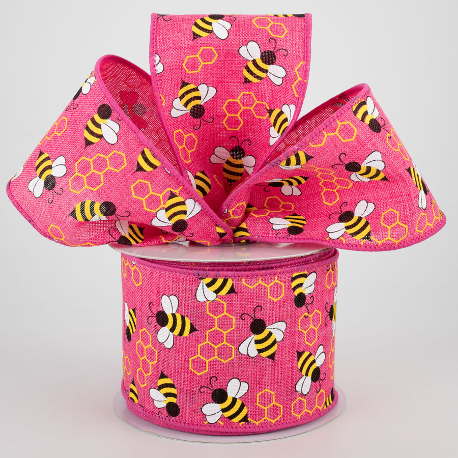 2.5" Mini Bumblebees Ribbon: Hot Pink (10 Yards) Lifestyle Photo