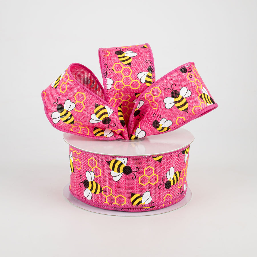 1.5" Mini Bumblebees Ribbon: Hot Pink (10 Yards) Lifestyle Photo