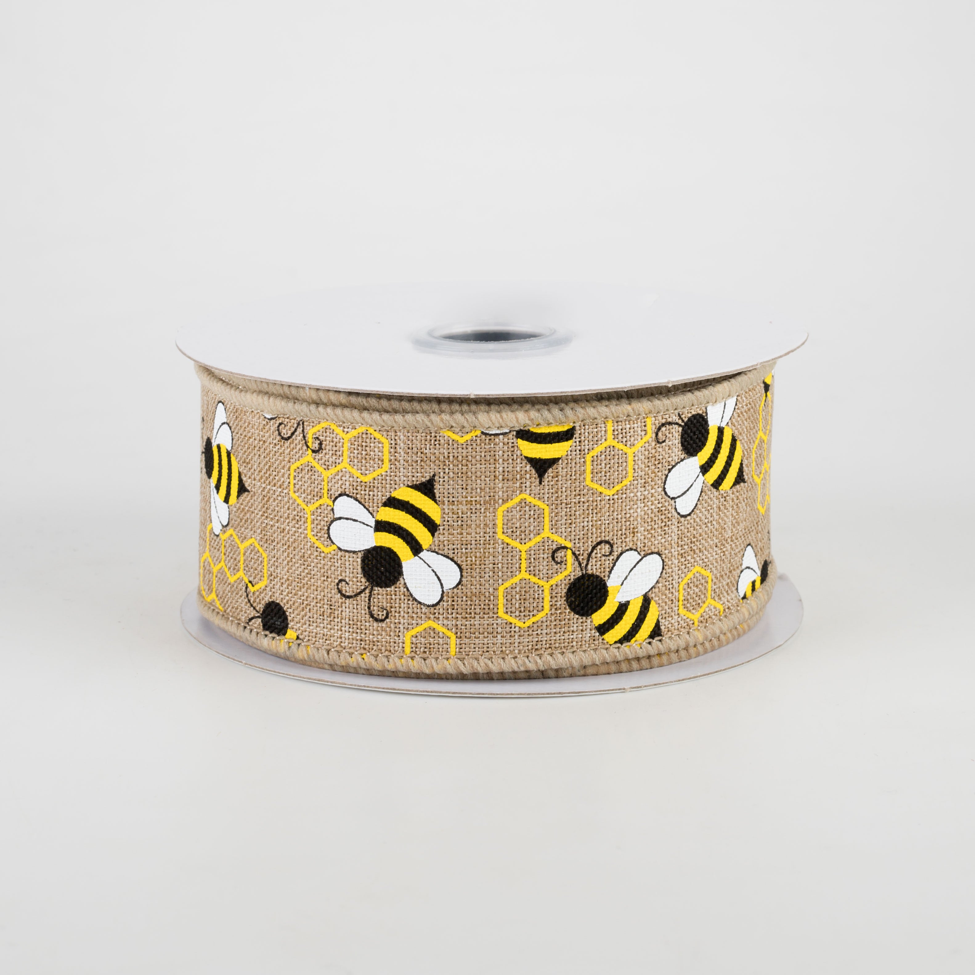 1.5" Mini Bumblebees Ribbon: Light Beige (10 Yards)