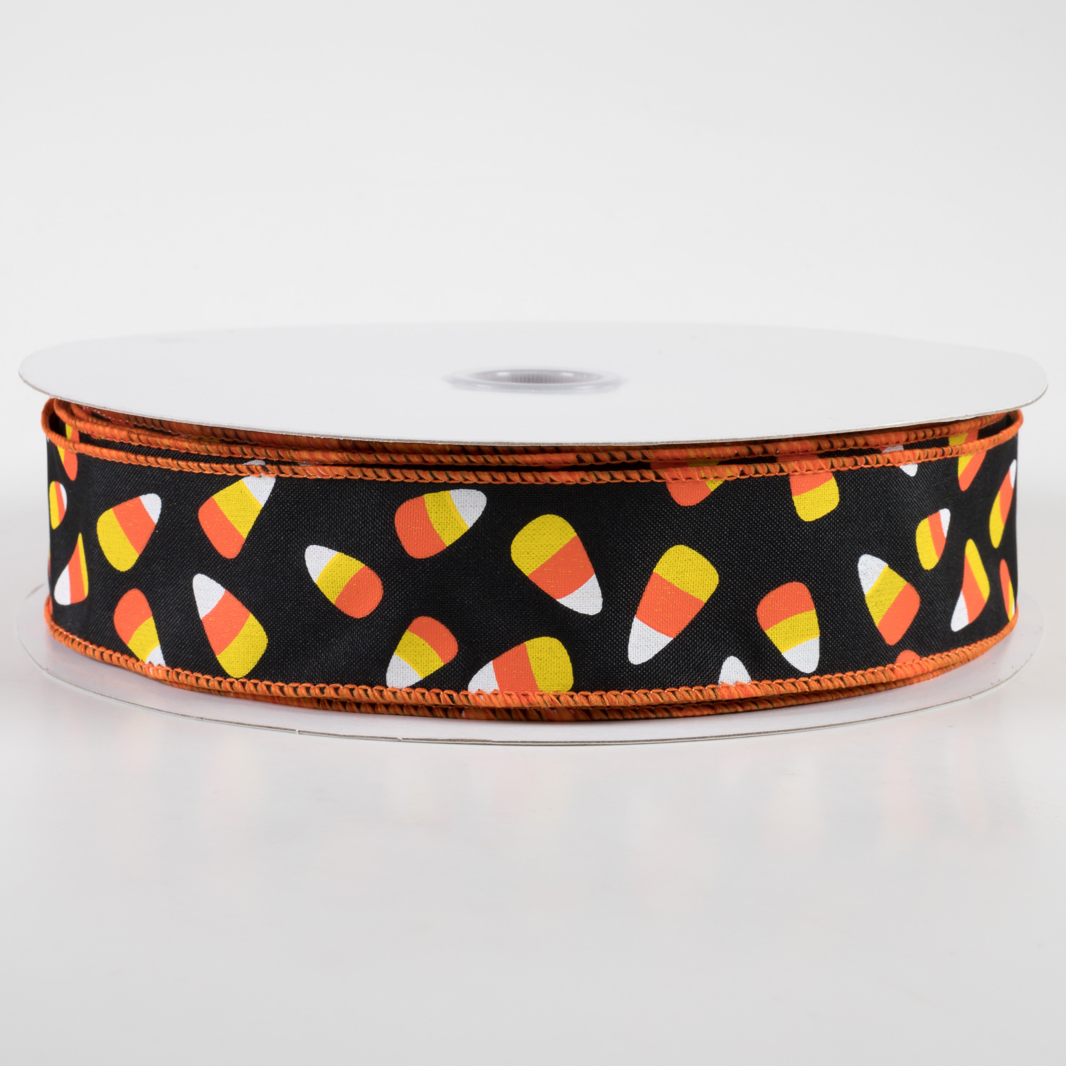 1.5" Mini Candy Corn Ribbon: Black (50 Yards)