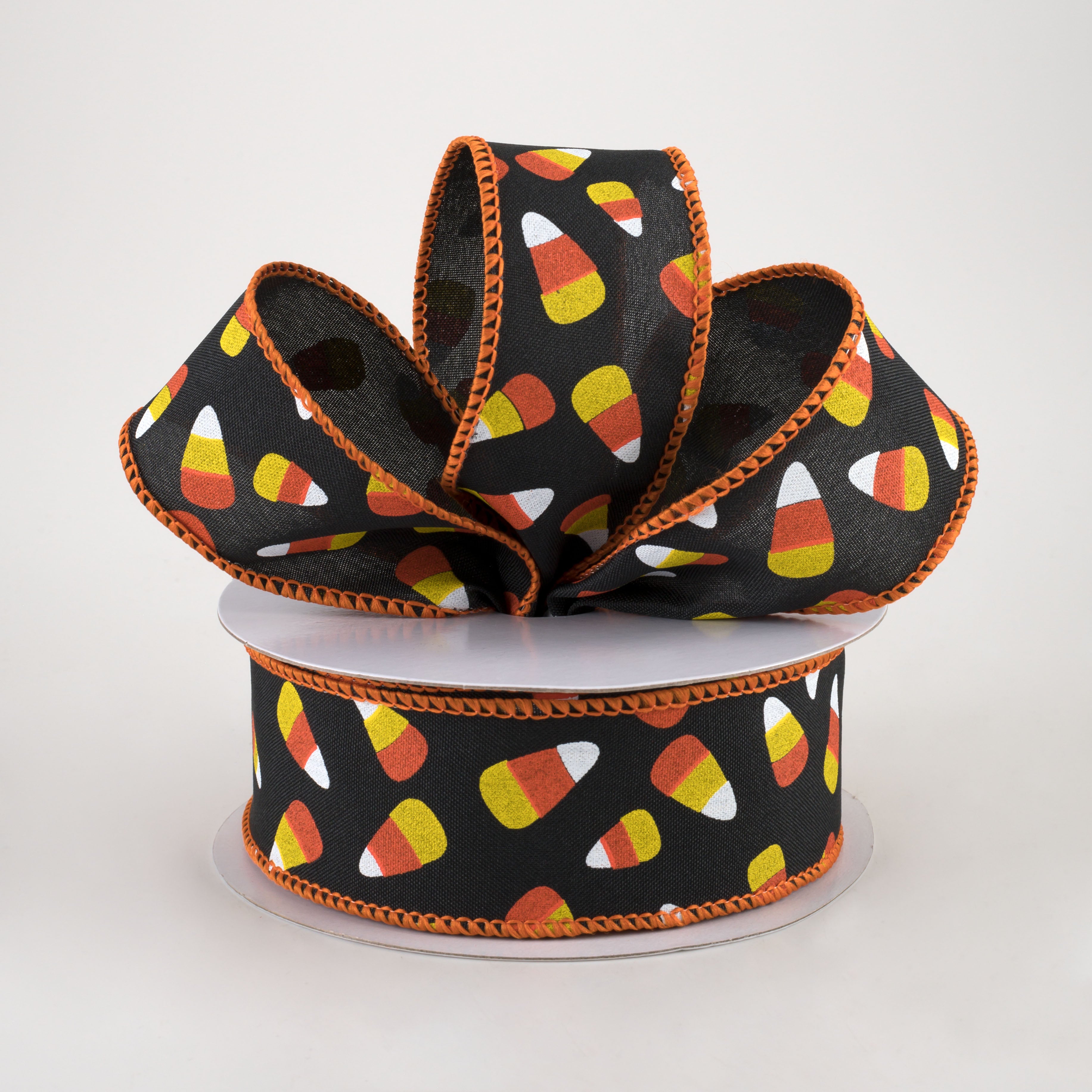 1.5" Mini Candy Corn Ribbon: Black (10 Yards) Lifestyle Photo