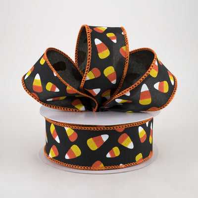 1.5" Mini Candy Corn Ribbon: Black (10 Yards) Lifestyle Photo
