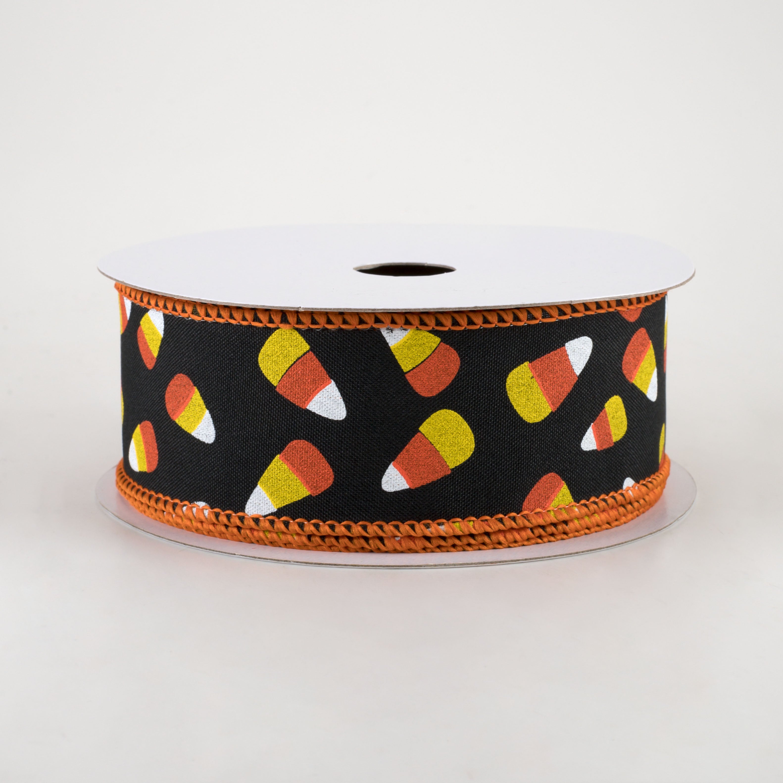 1.5" Mini Candy Corn Ribbon: Black (10 Yards)
