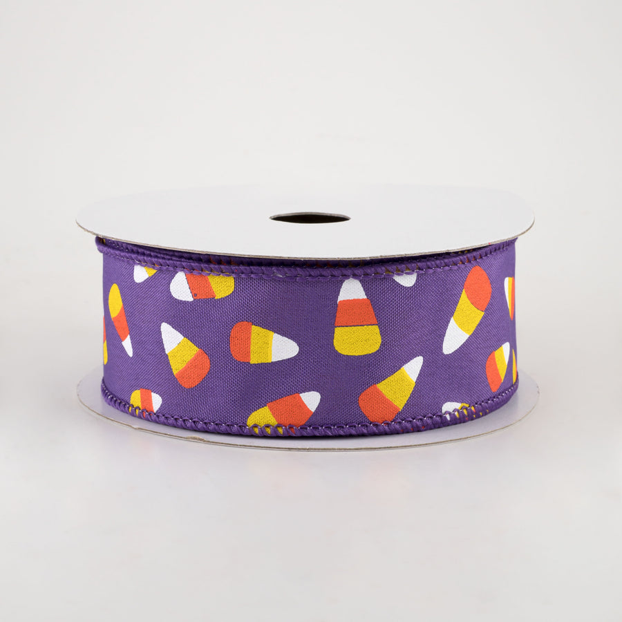 1.5" Mini Candy Corn Ribbon: Purple (10 Yards)