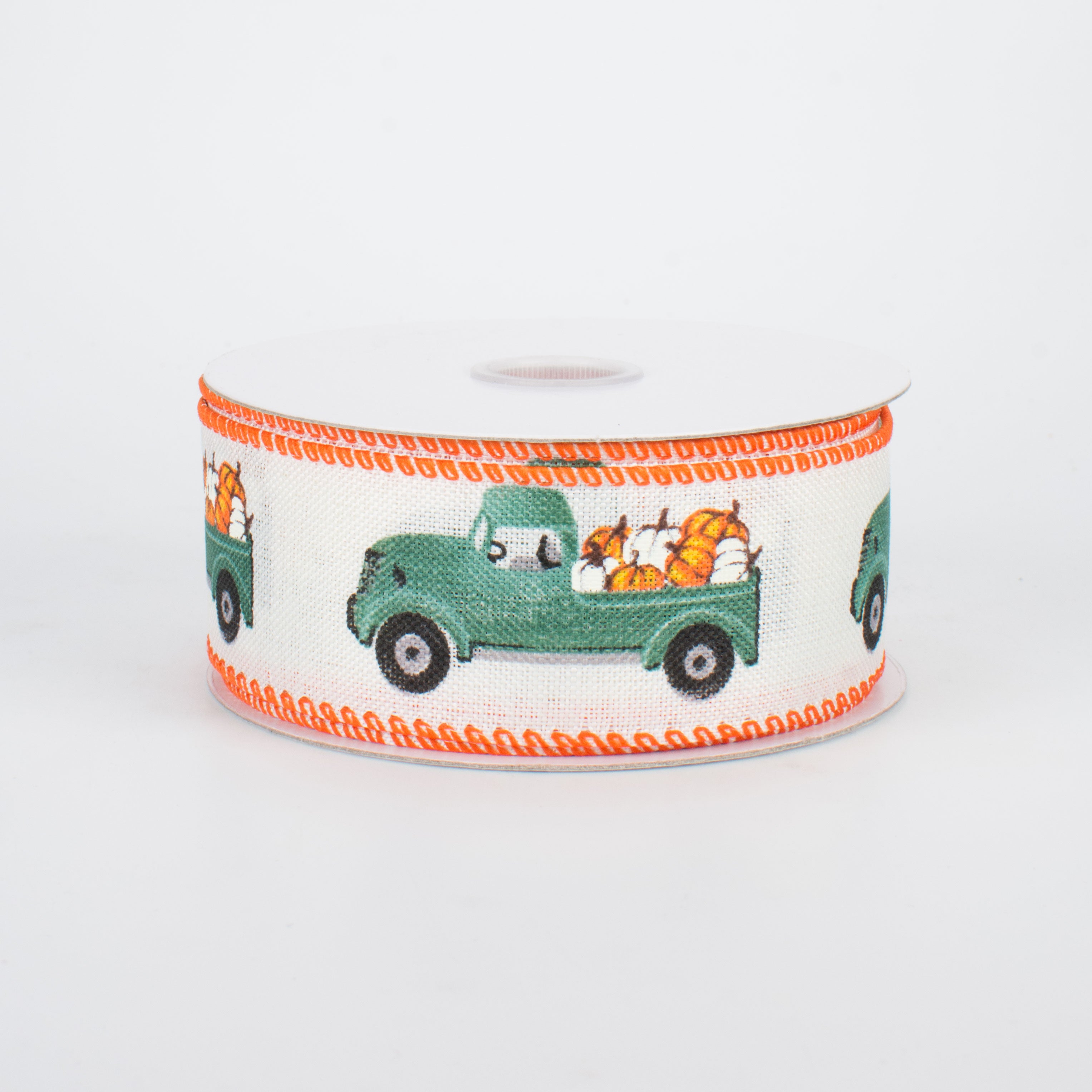 1.5" Mini Fall Pumpkin Green Trunk Ribbon (10 Yards)