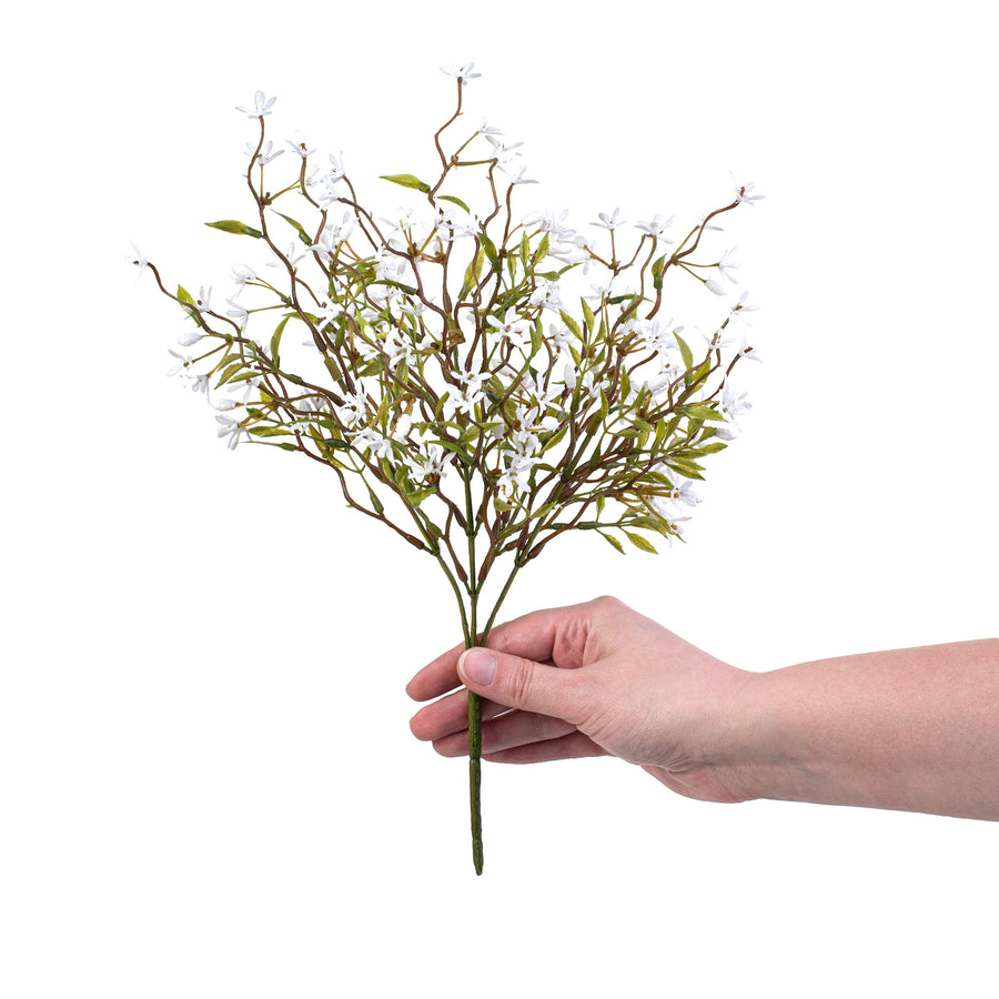 13.5" Mini Flower Bush: White detail photo 3