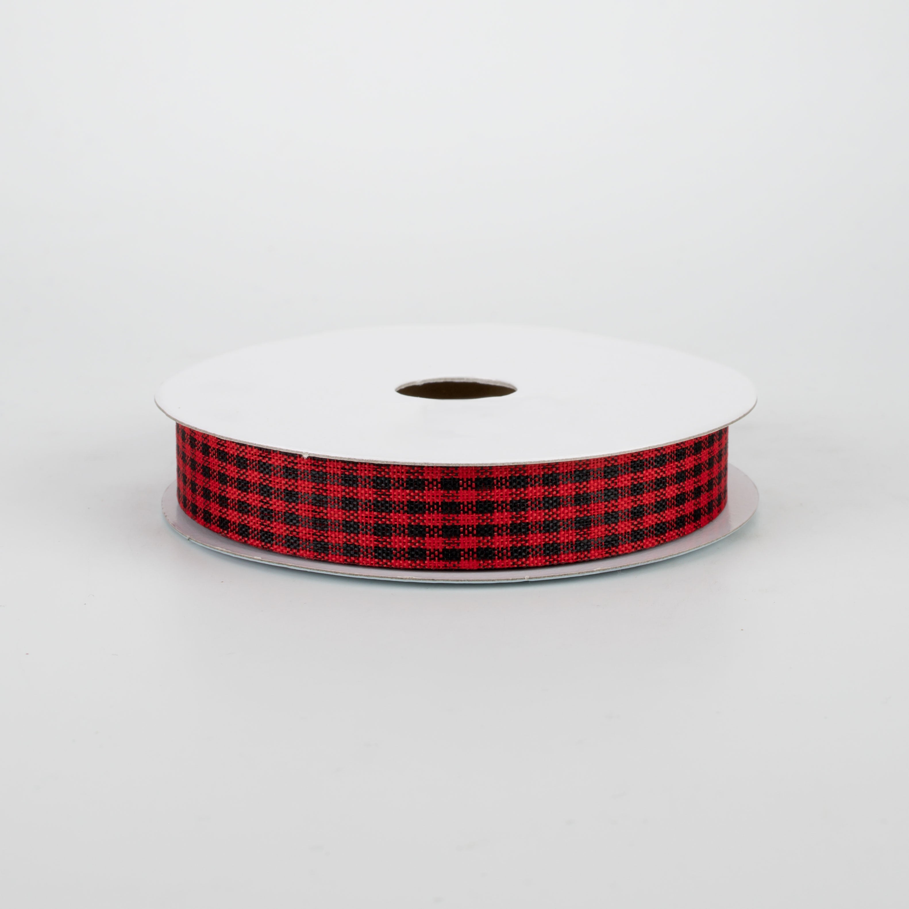 5/8" Mini Gingham Check Ribbon: Red & Black (25 Yards)