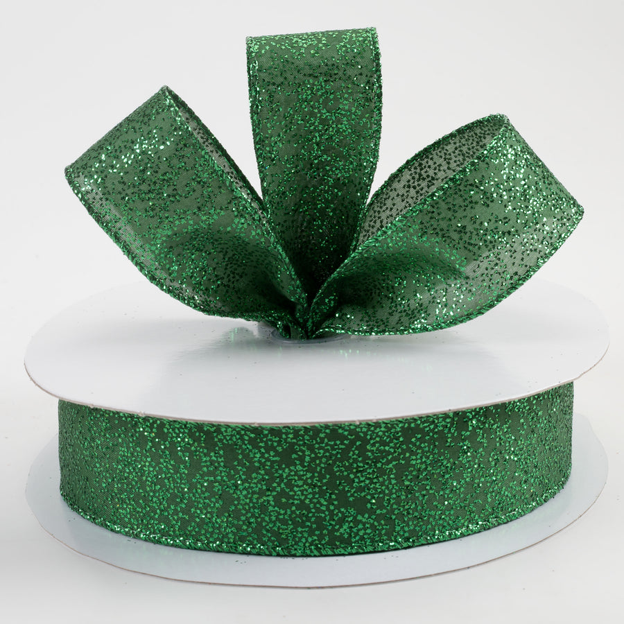 1.5" Mini Glitter Dots Ribbon: Emerald Green (50 Yards) Lifestyle Photo