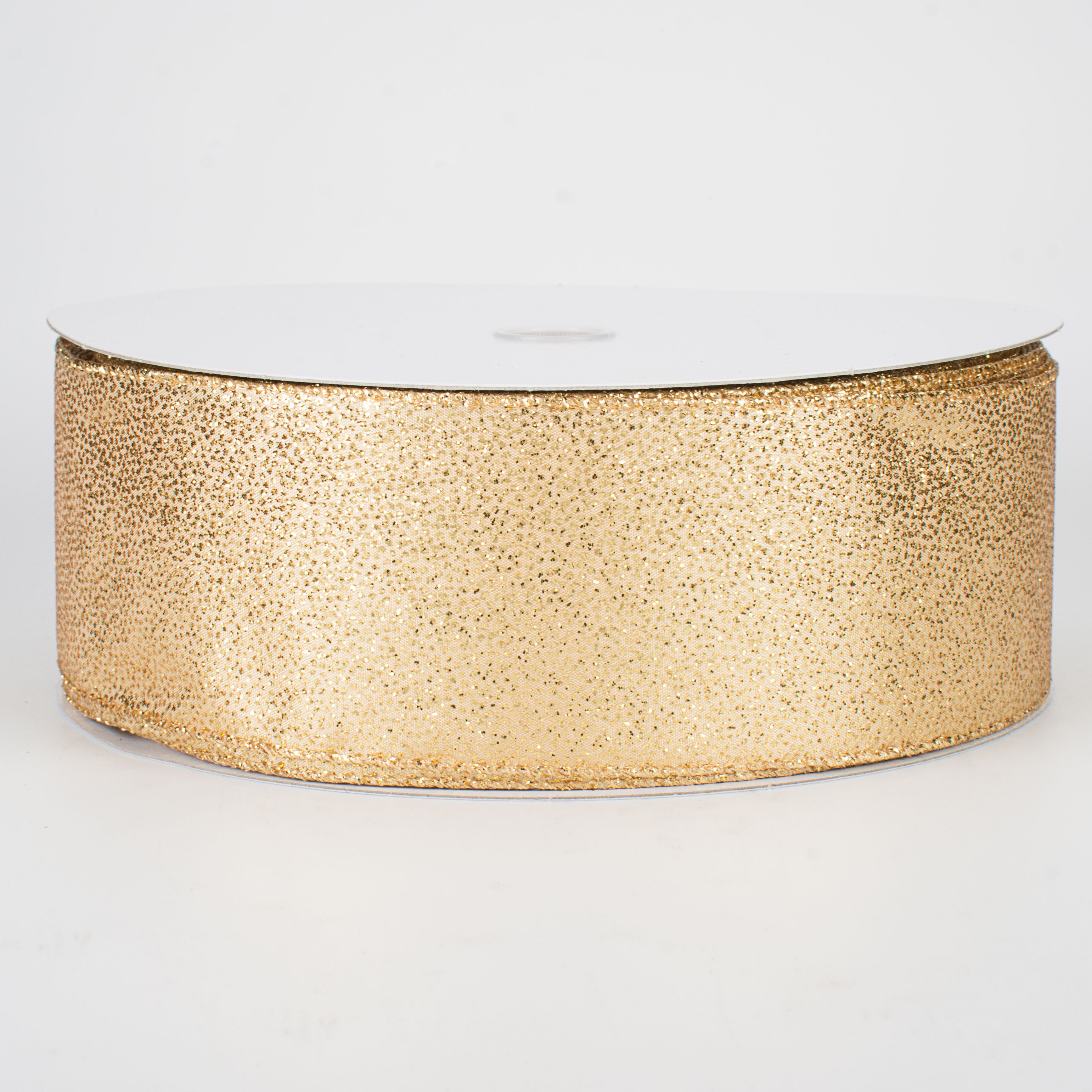 2.5" Mini Glitter Dots Ribbon: Gold (50 Yards)