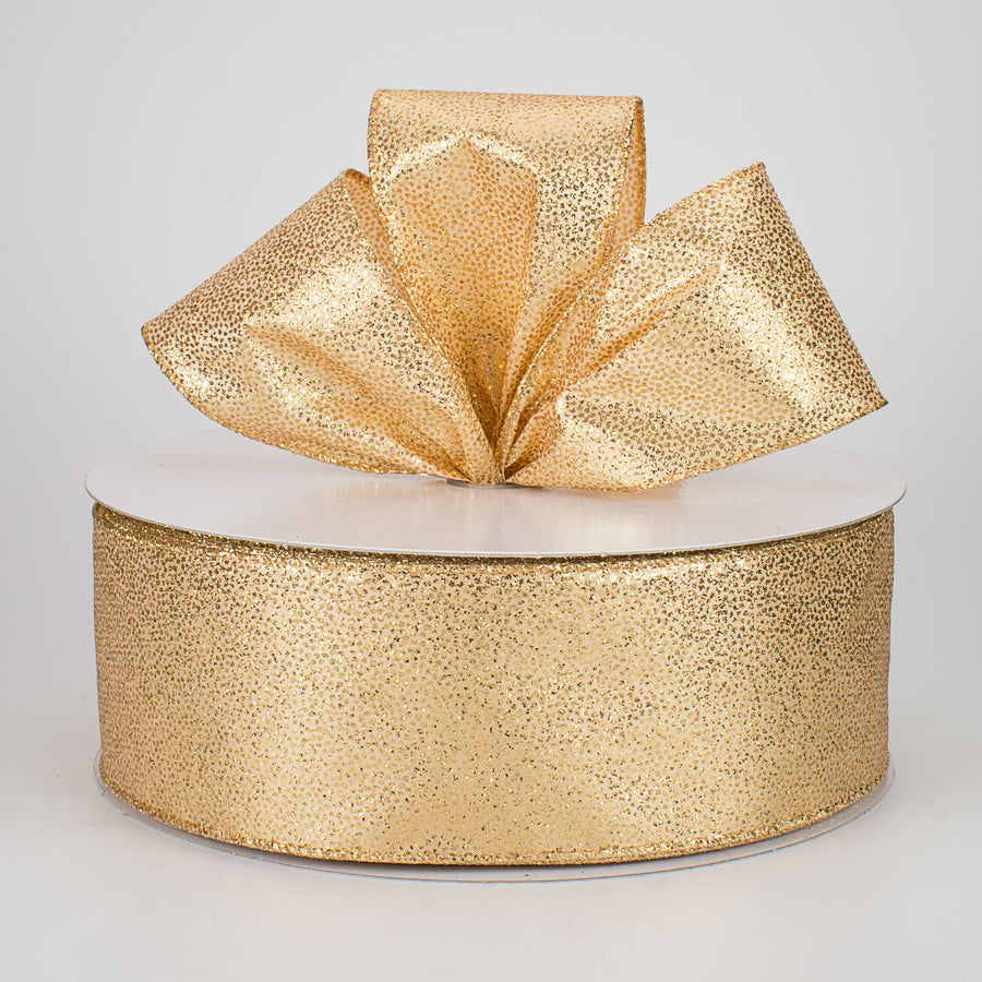 2.5" Mini Glitter Dots Ribbon: Gold (50 Yards) Lifestyle Photo