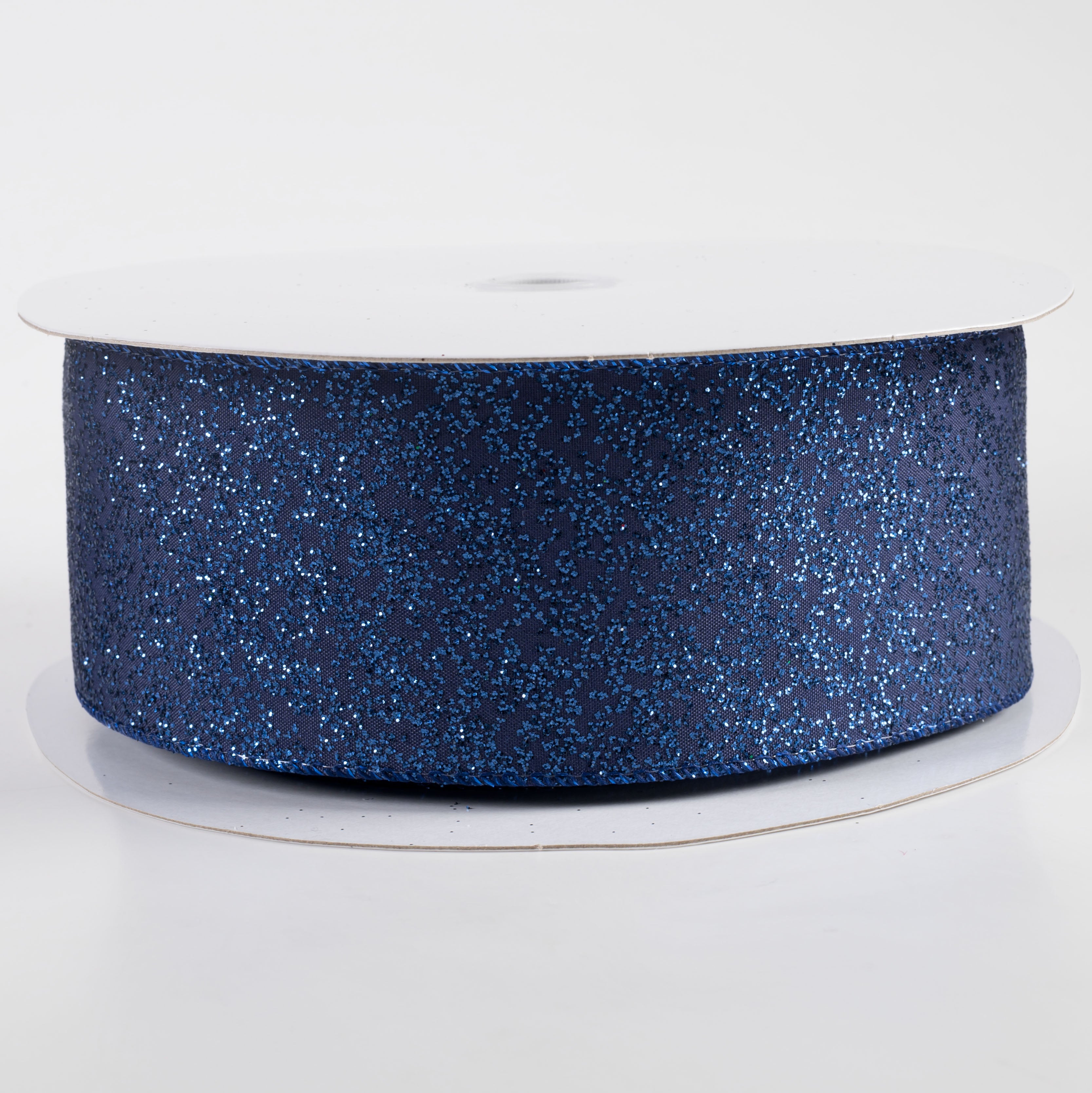 2.5" Mini Glitter Dots Ribbon: Navy (50 Yards)