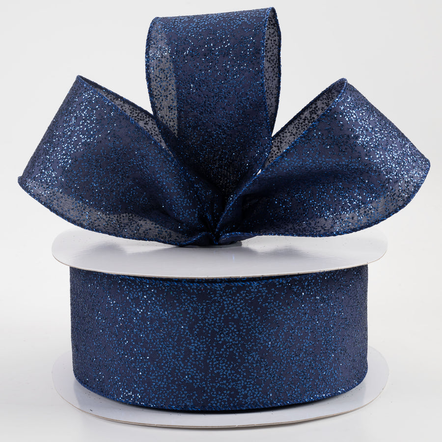 2.5" Mini Glitter Dots Ribbon: Navy (50 Yards) Lifestyle Photo