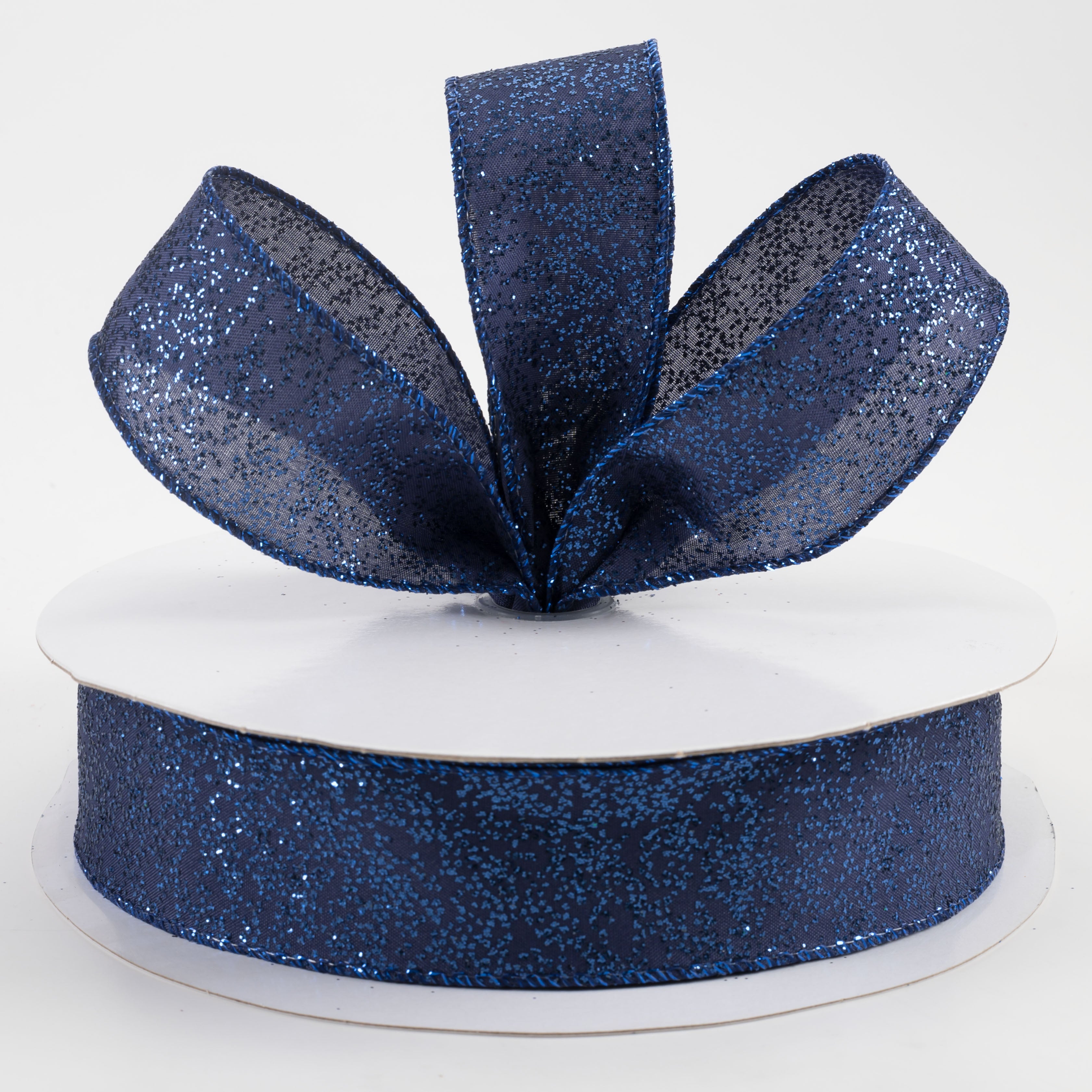 1.5" Mini Glitter Dots Ribbon: Navy (50 Yards) Lifestyle Photo