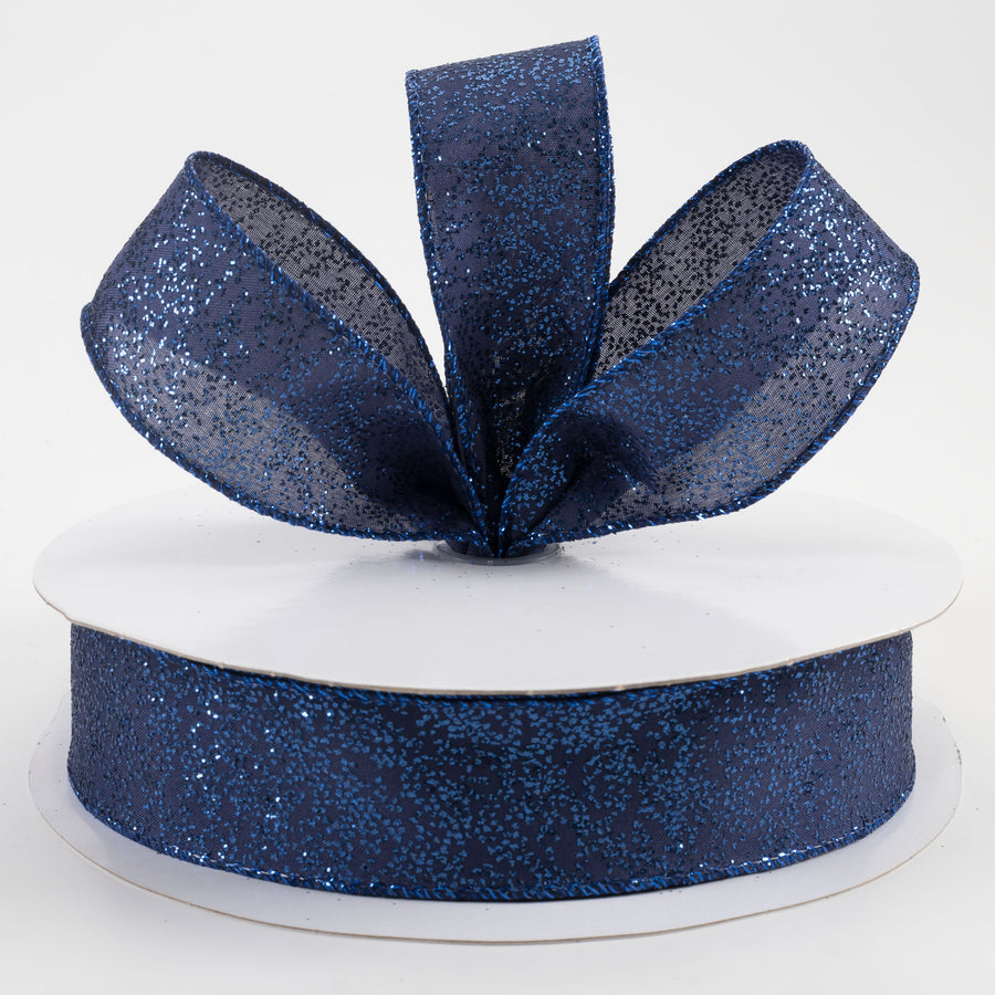 1.5" Mini Glitter Dots Ribbon: Navy (50 Yards) Lifestyle Photo