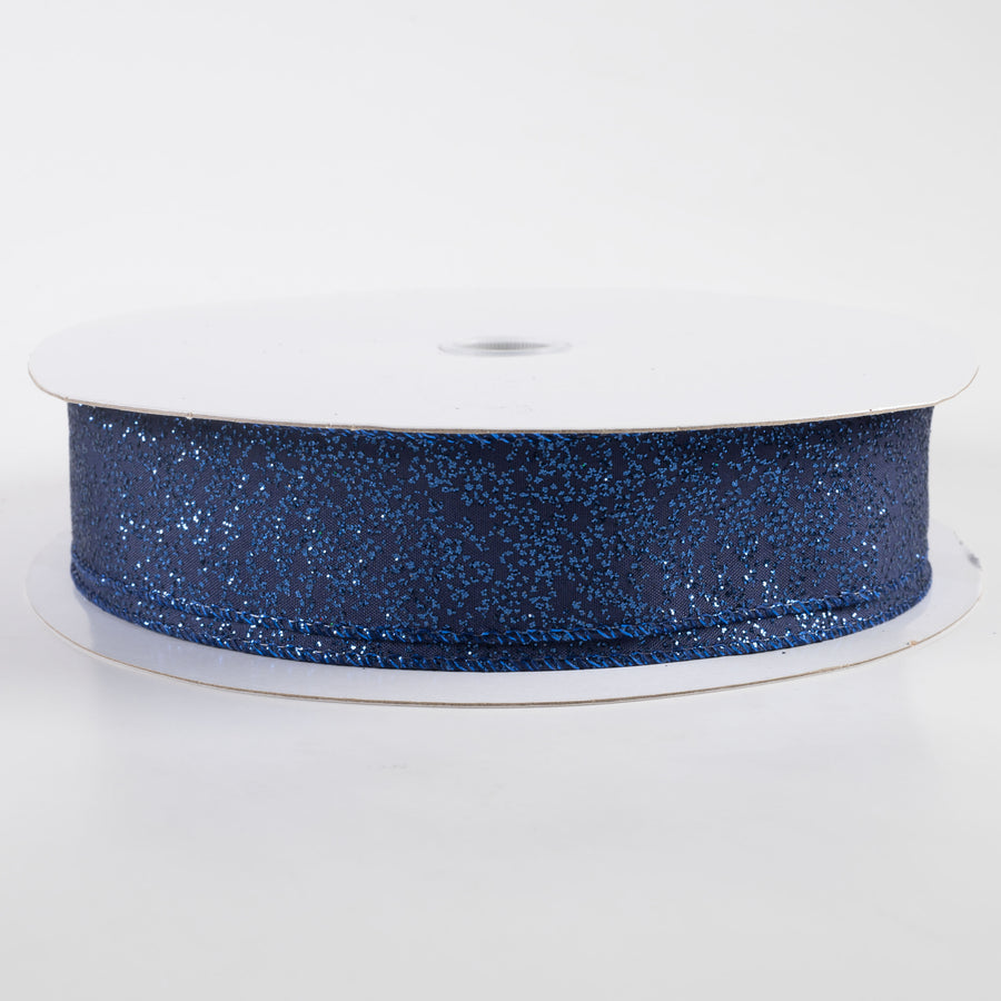 1.5" Mini Glitter Dots Ribbon: Navy (50 Yards)
