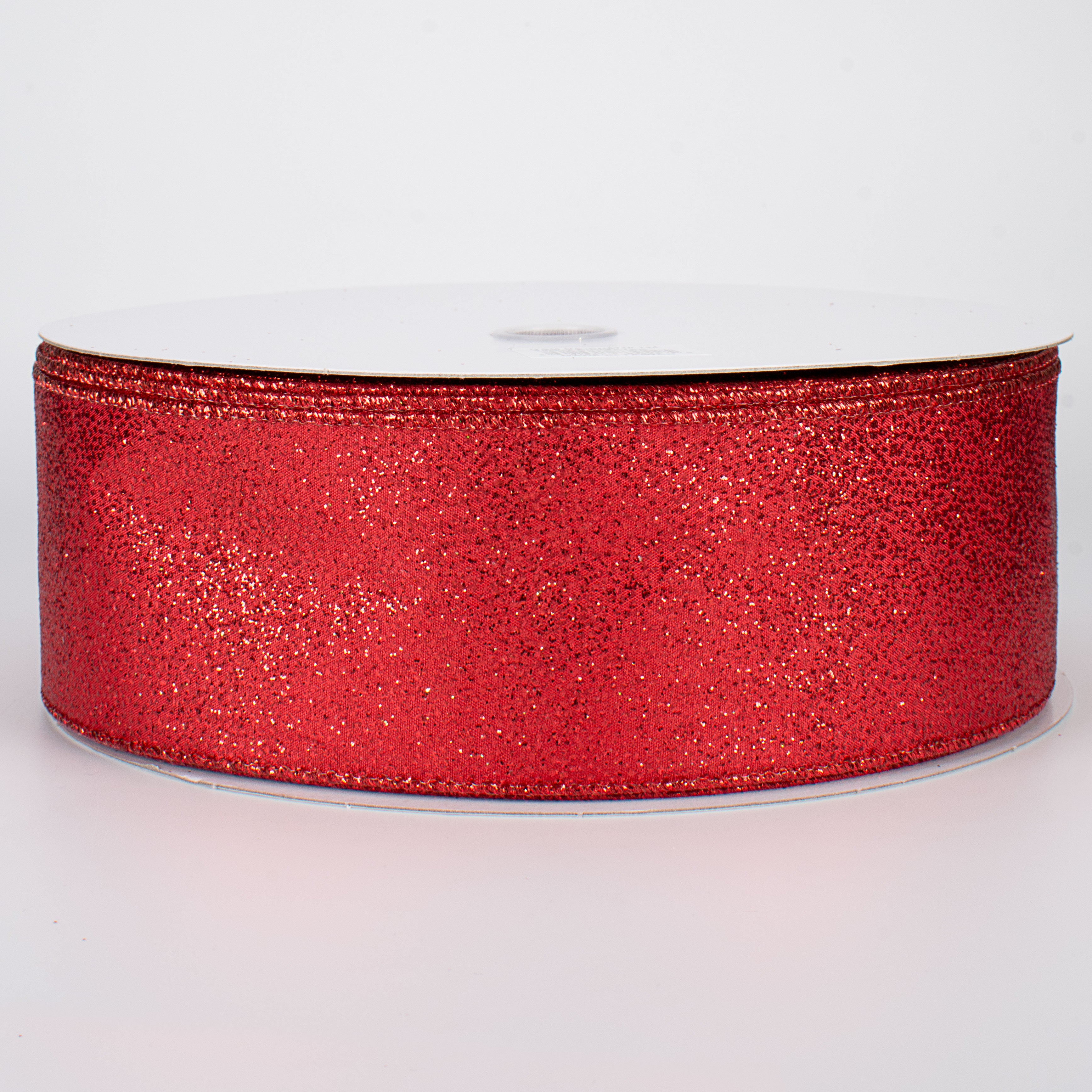2.5" Mini Glitter Dots Ribbon: Red (50 Yards)