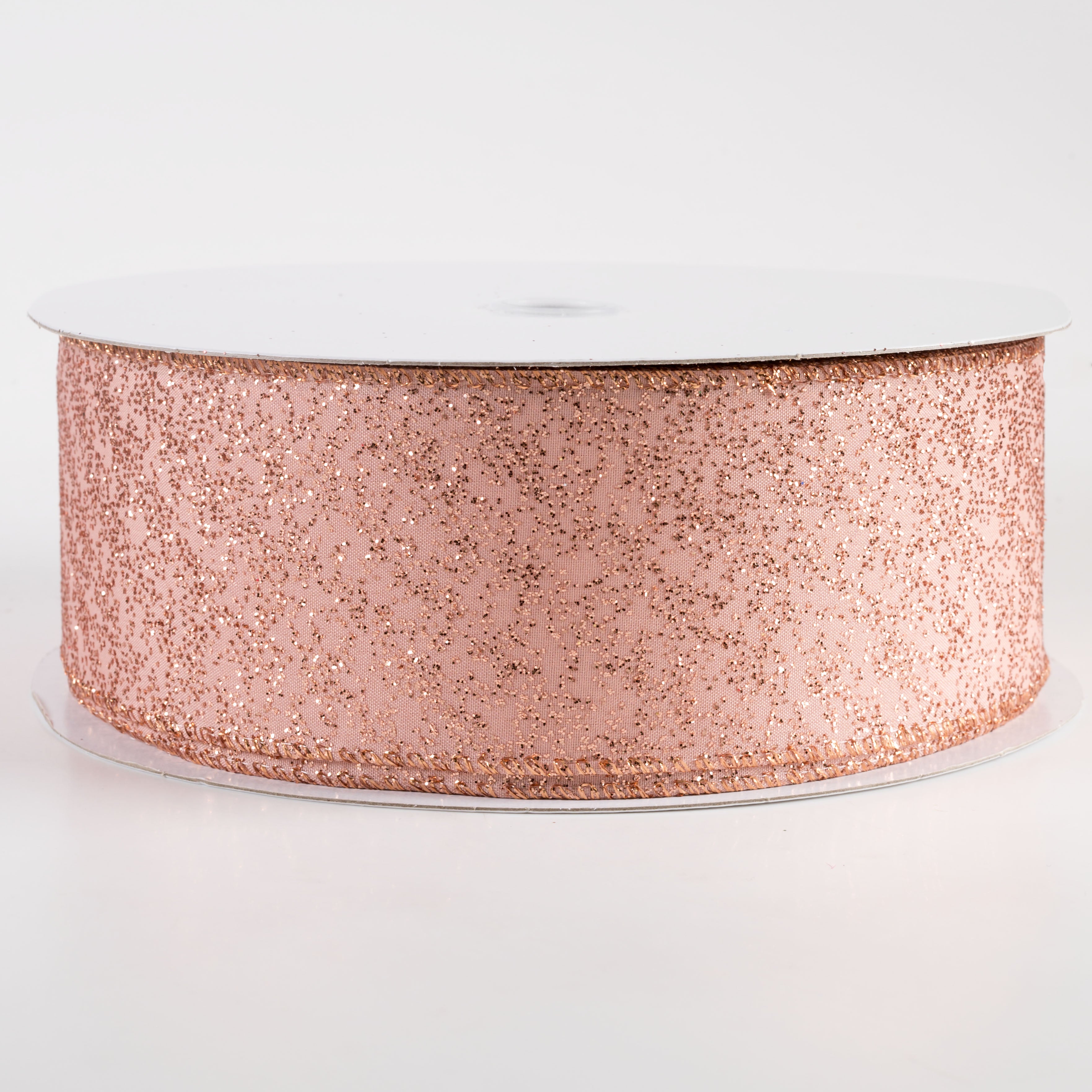 2.5" Mini Glitter Dots Ribbon: Rose Gold (50 Yards)