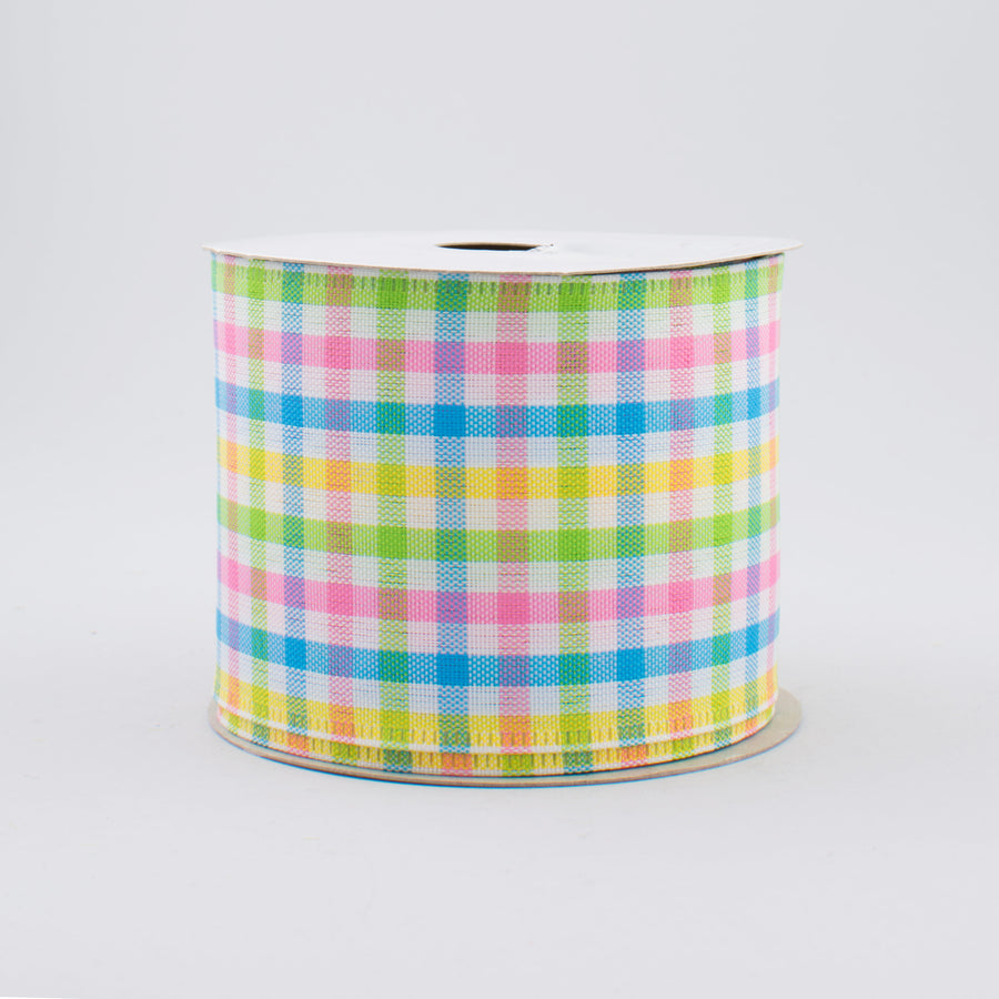 2.5" Mini Pastel Gingham Check Ribbon (10 Yards)