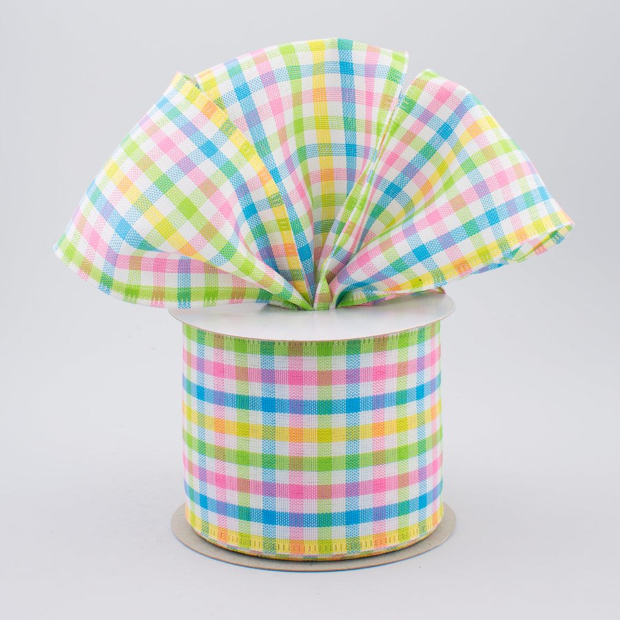 2.5" Mini Pastel Gingham Check Ribbon (10 Yards) Lifestyle Photo
