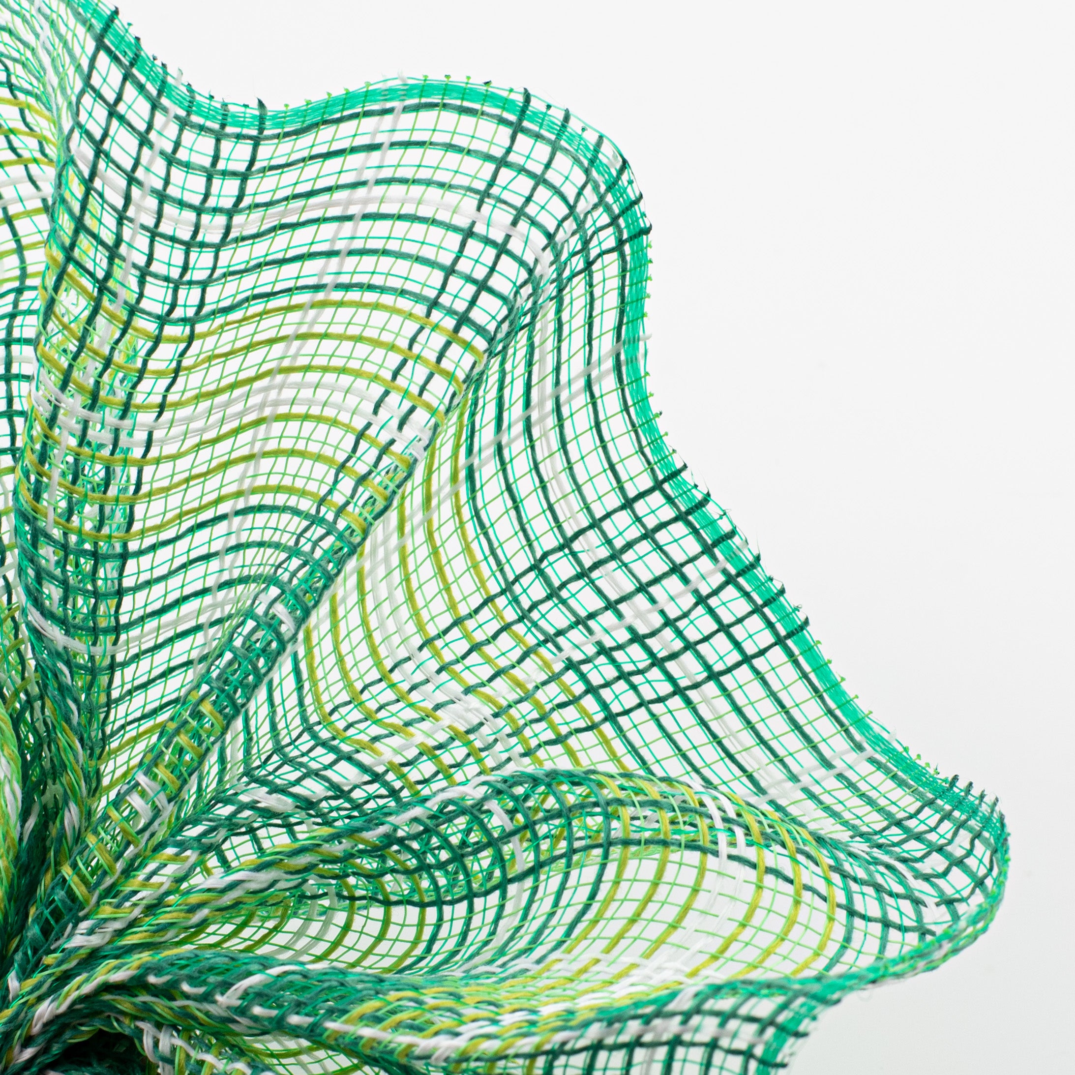 10" Mini Plaid Mesh: Emerald, Lime, White Lifestyle Photo