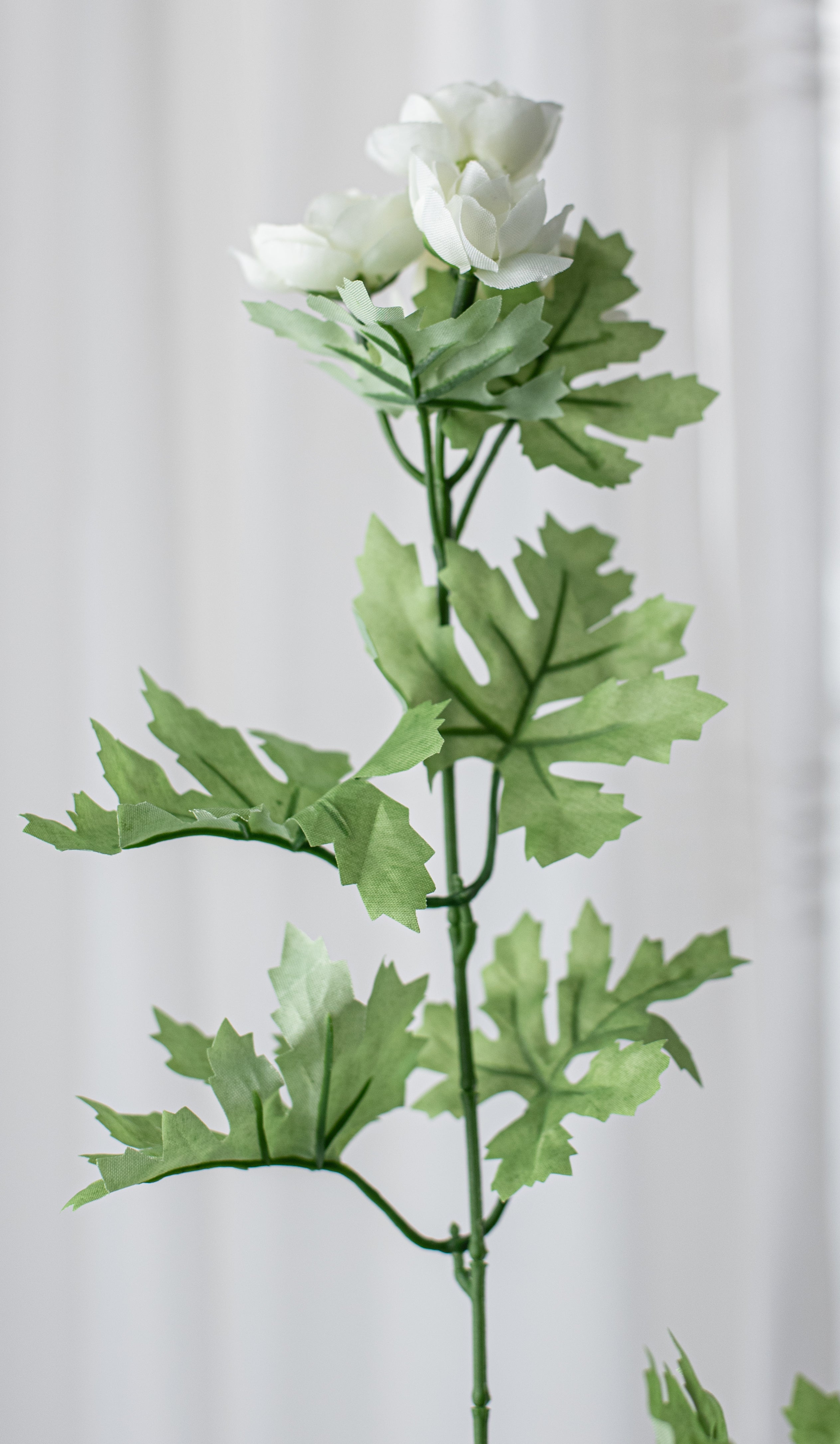 17" Mini Ranunculus Bush: Cream detail photo 4