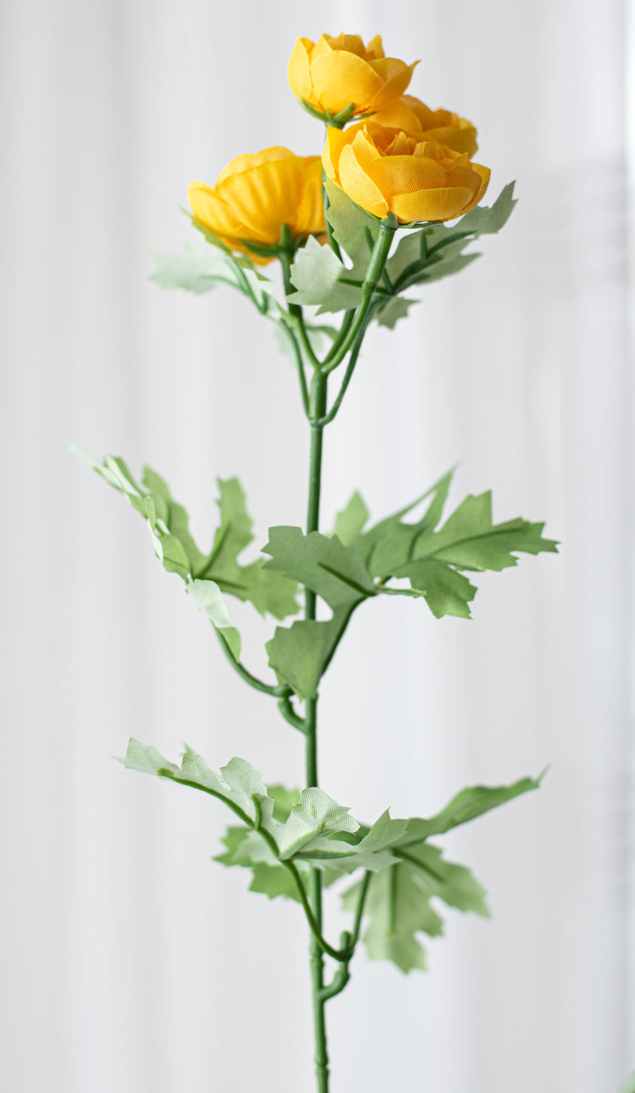 17" Mini Ranunculus Bush: Yellow detail photo 4