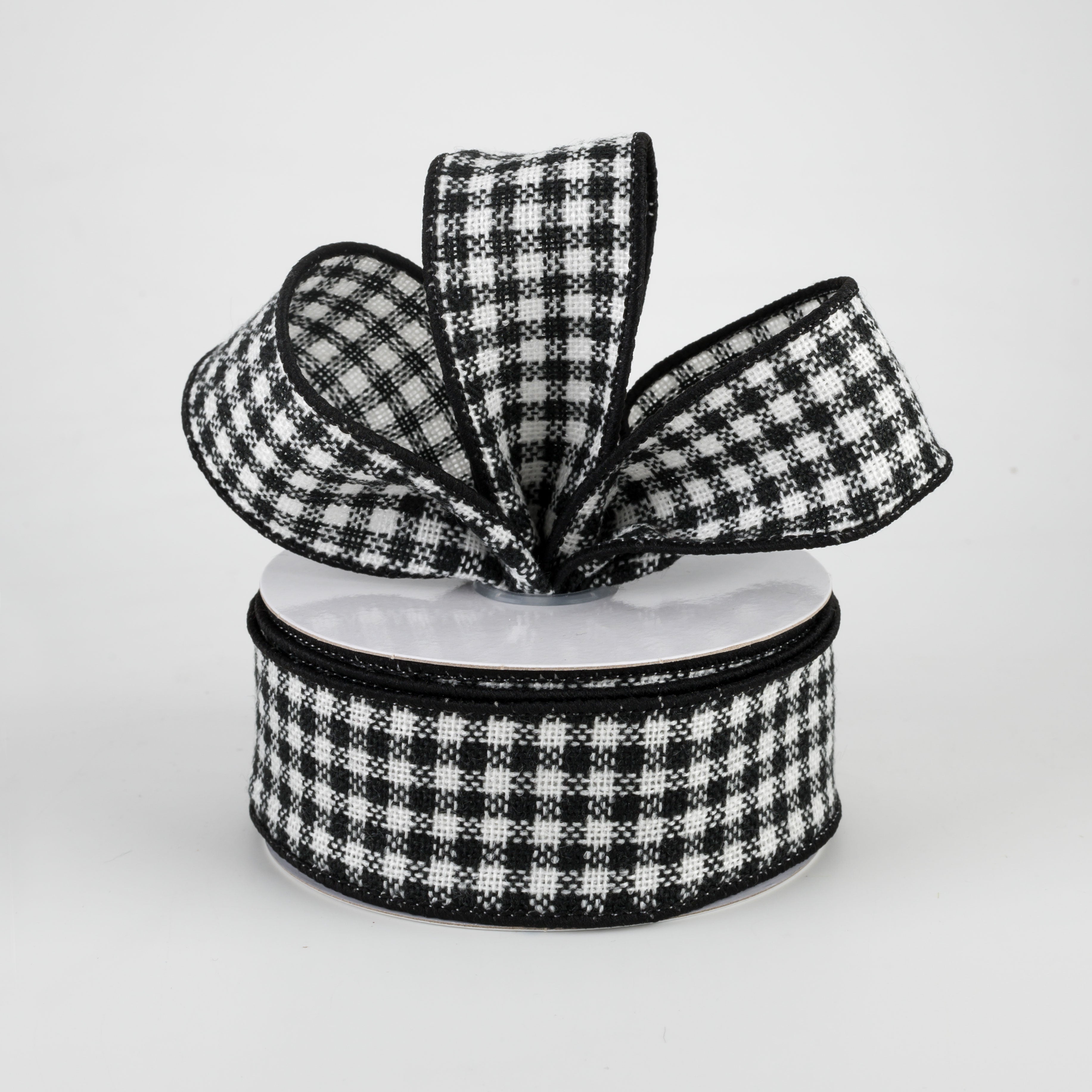 1.5" Mini Woven Check Ribbon: Black & White (10 Yards) Lifestyle Photo