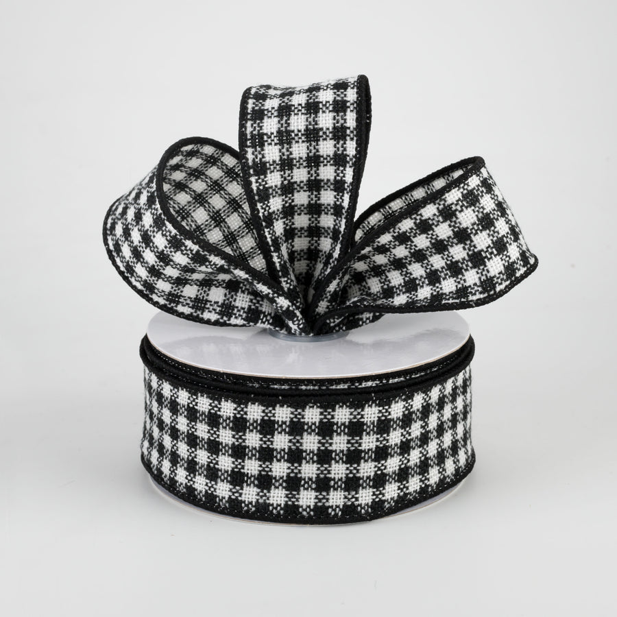 1.5" Mini Woven Check Ribbon: Black & White (10 Yards) Lifestyle Photo