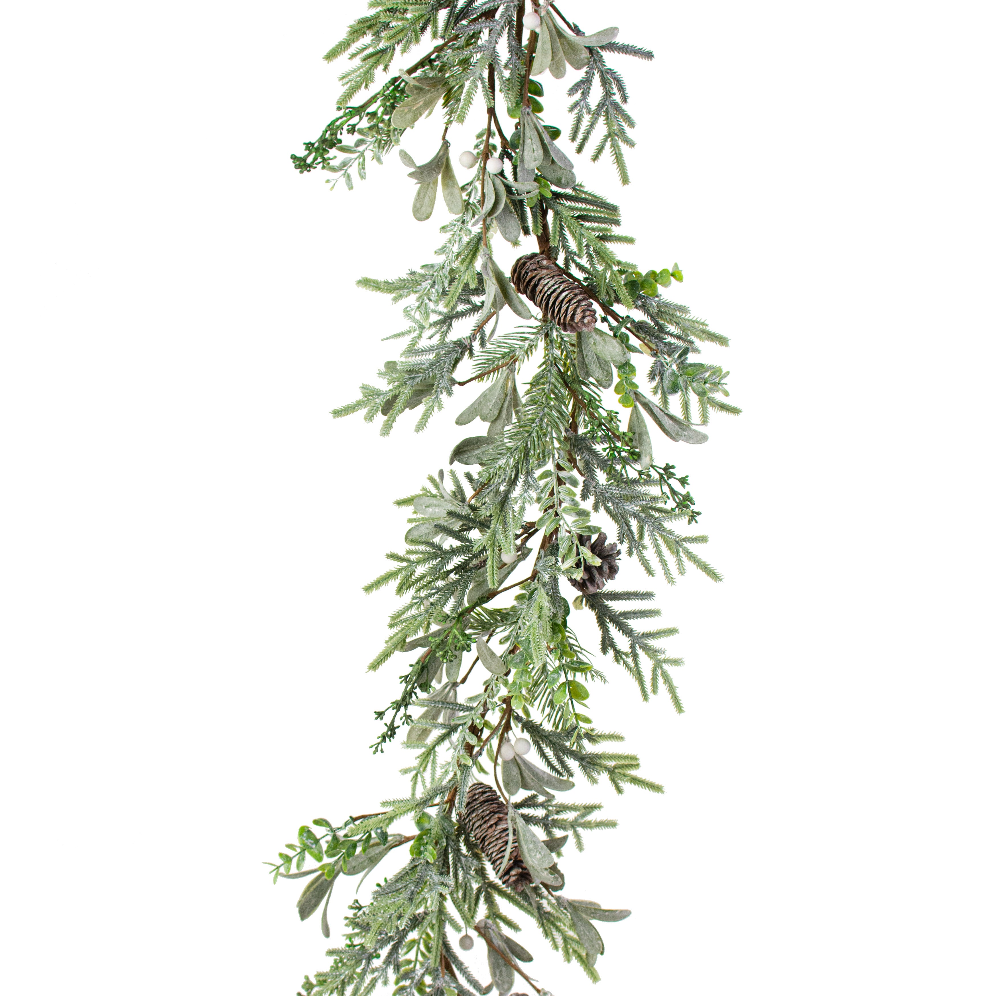 5' Mistletoe & Pine Mix Garland Item Number: 85311GA5
