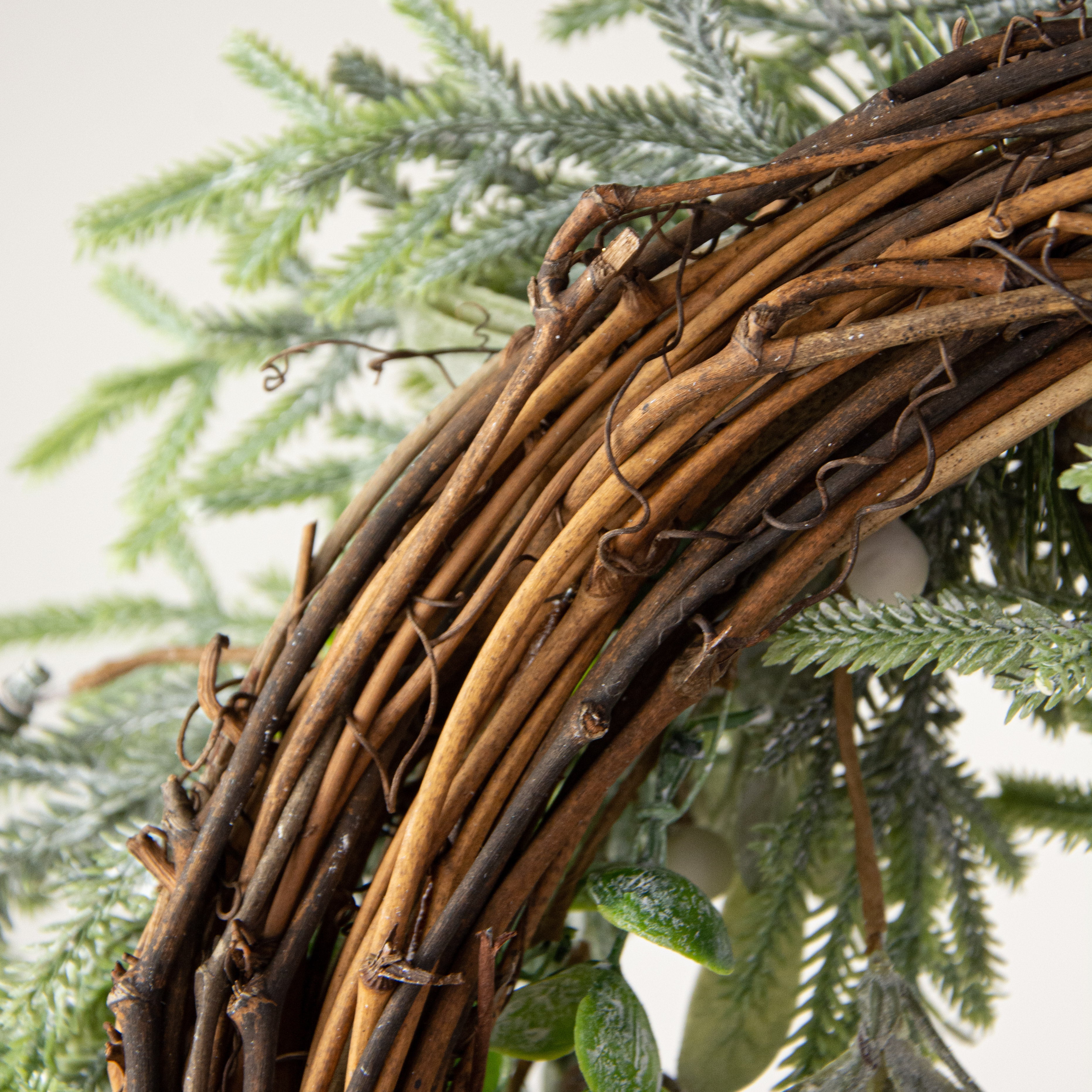21" Mistletoe & Pine Mix Wreath detail photo 3