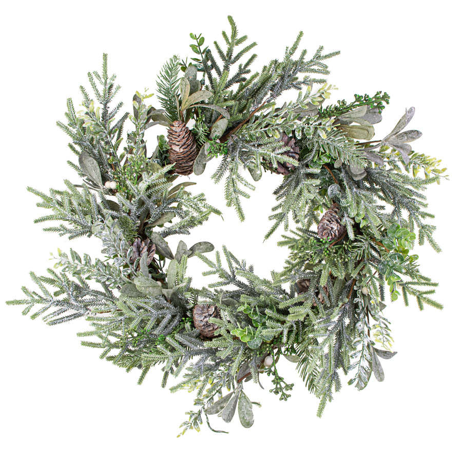 21" Mistletoe & Pine Mix Wreath Item Number: 85311WR24