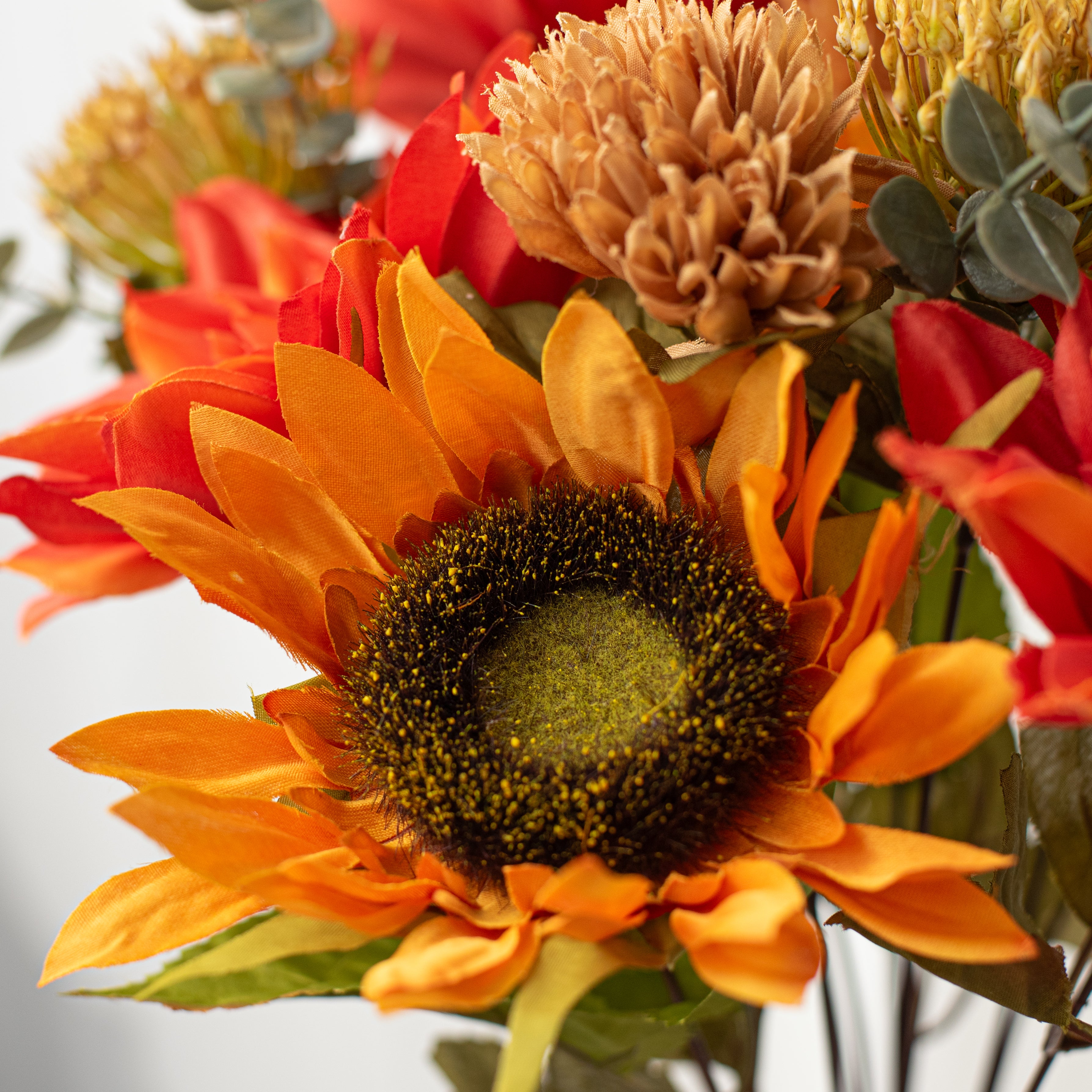 19" Mixed Dahlia Sunflower Bush: Orange & Gold Lifestyle Photo