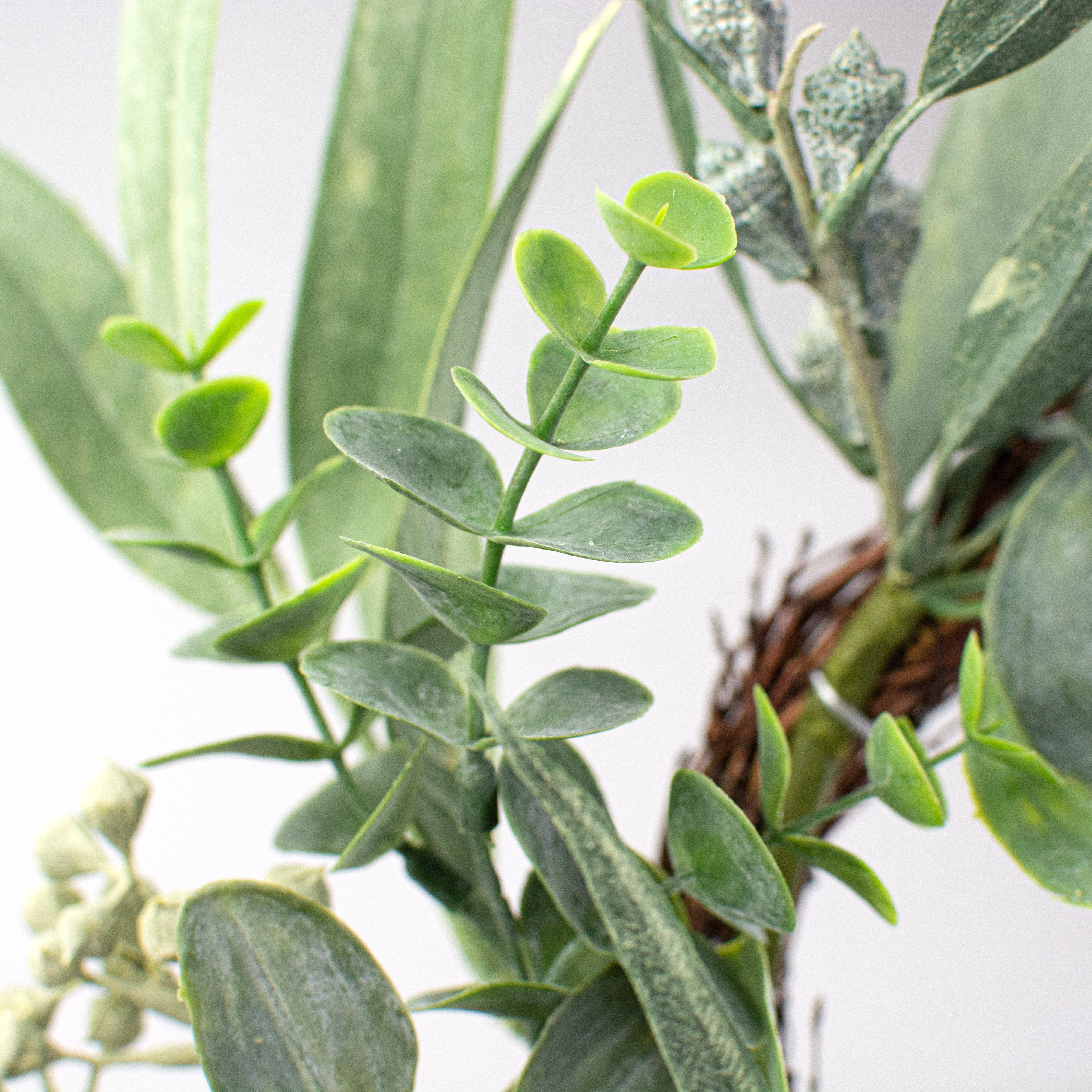 24" Mixed Eucalyptus Wreath detail photo 4