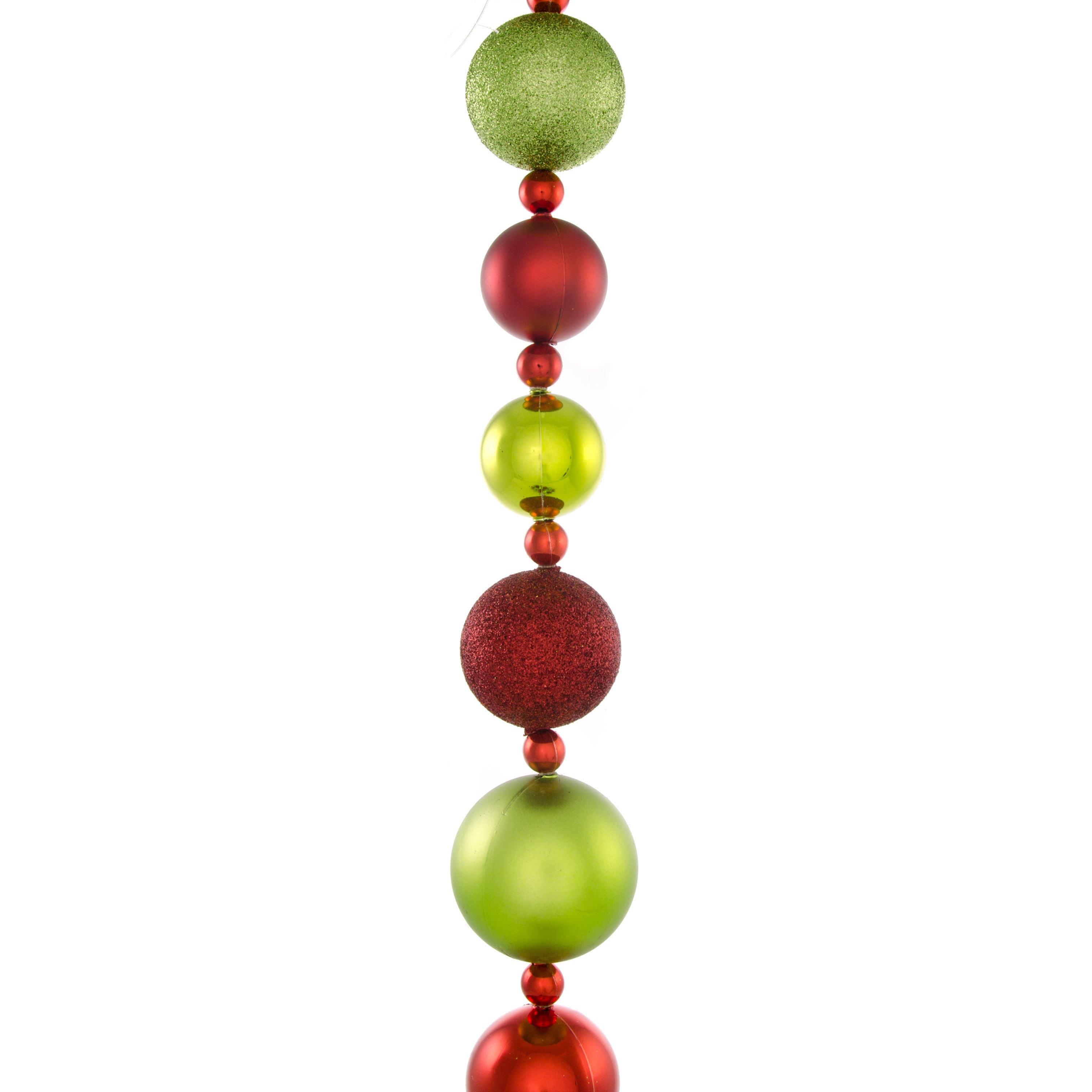 6' Mixed Metallic Glitter Ball Garland: Red & Lime Green Item Number: XG6603FW