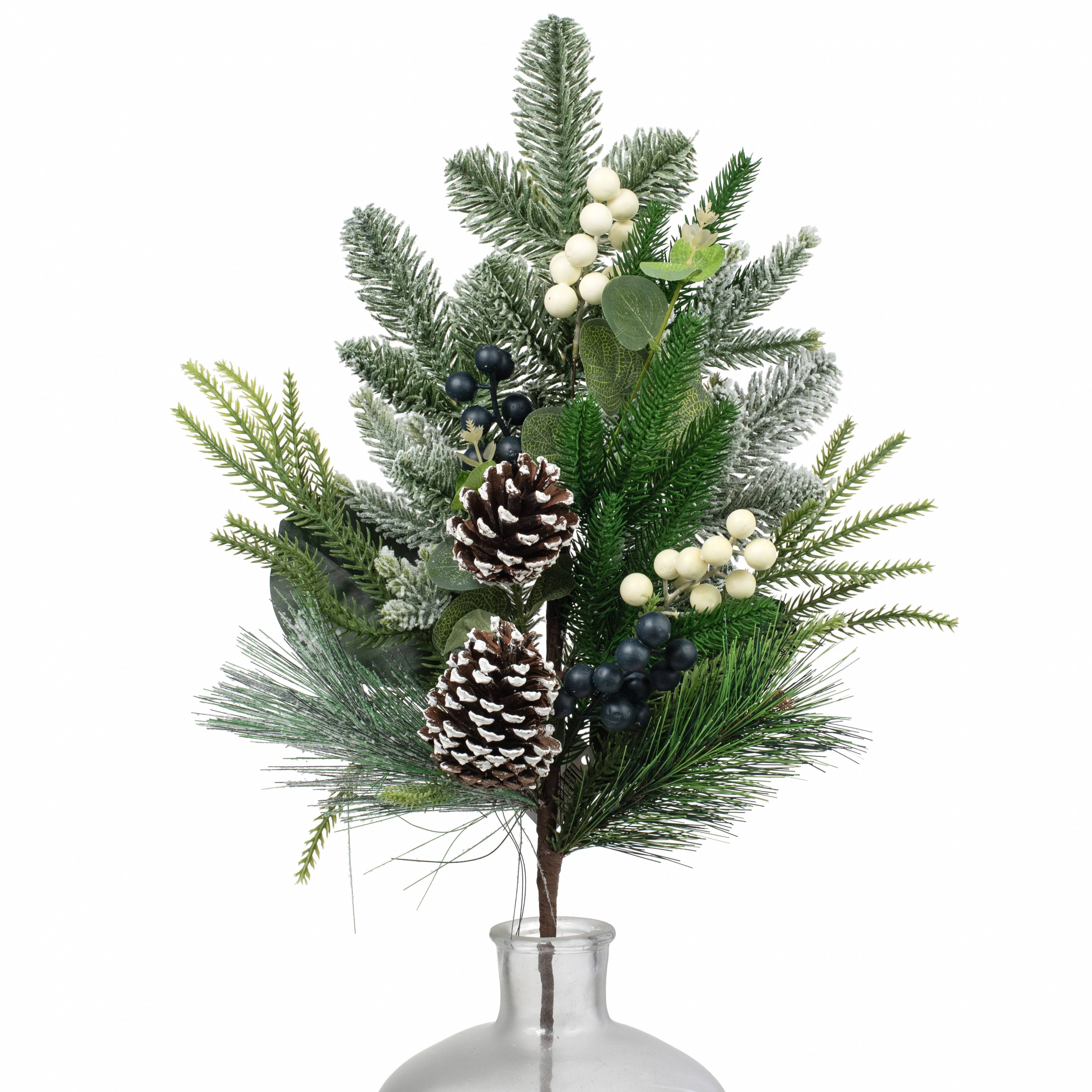 30" Mixed Pine, Berries & Pinecone Spray Item Number: 84732