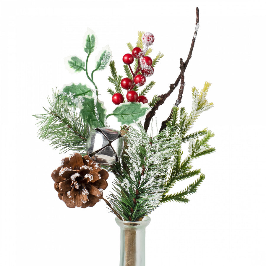 14" Mixed Pine, Berry & Jingle Bell Pick Item Number: 64352
