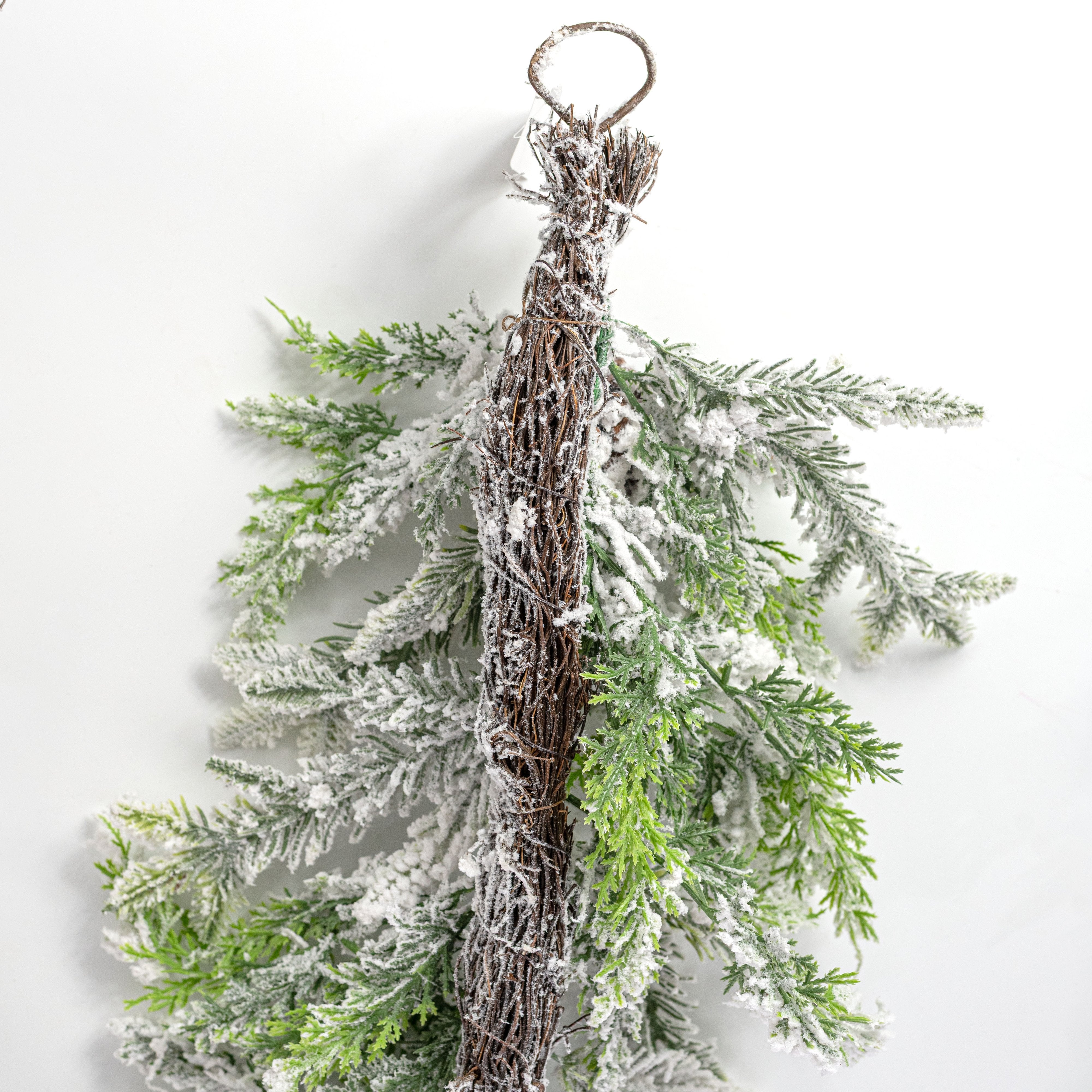 6' Mixed Pine, Pinecone & Cedar Garland: Flocked detail photo 6