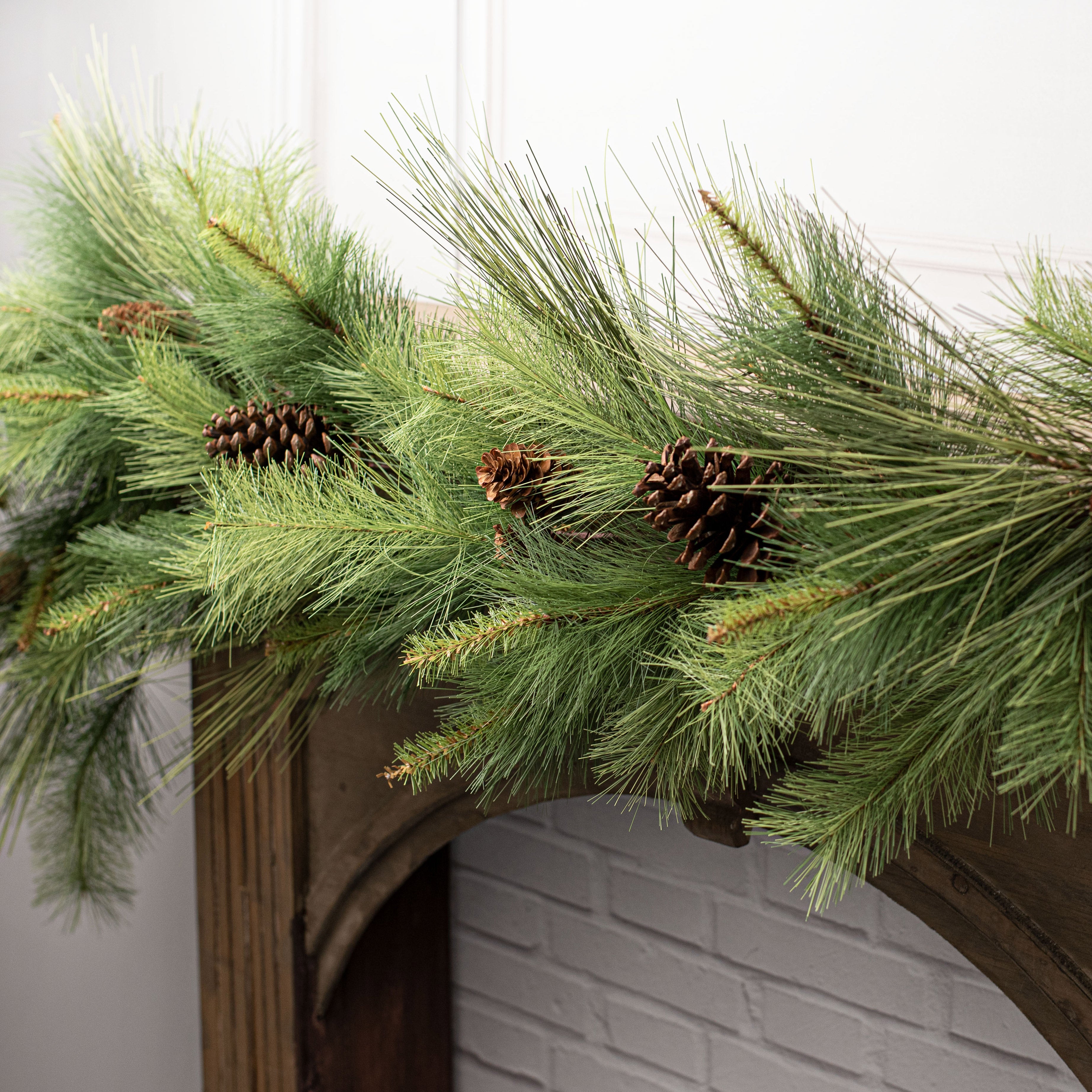 6' Mixed Pine & Pinecone Garland Lifestyle Photo