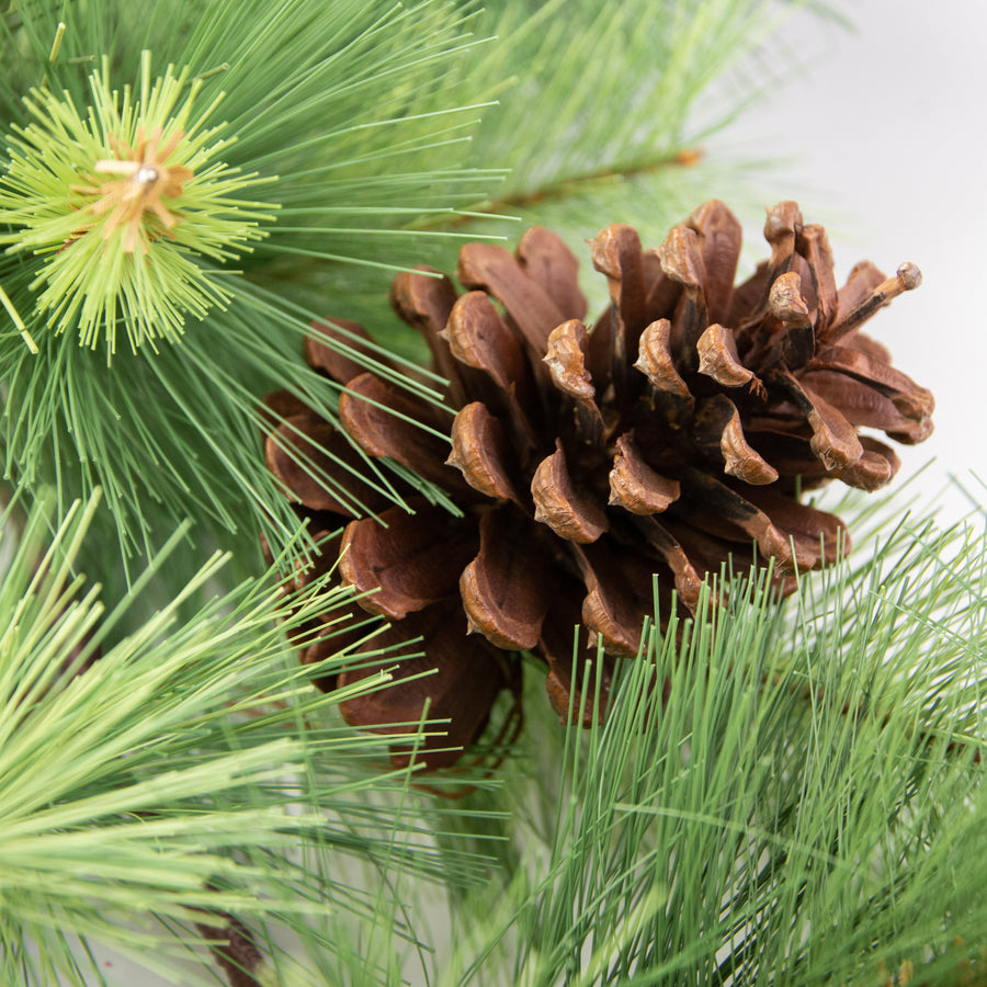 6' Mixed Pine & Pinecone Garland detail photo 3