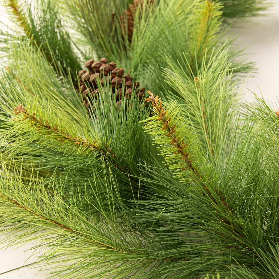 6' Mixed Pine & Pinecone Garland detail photo 4