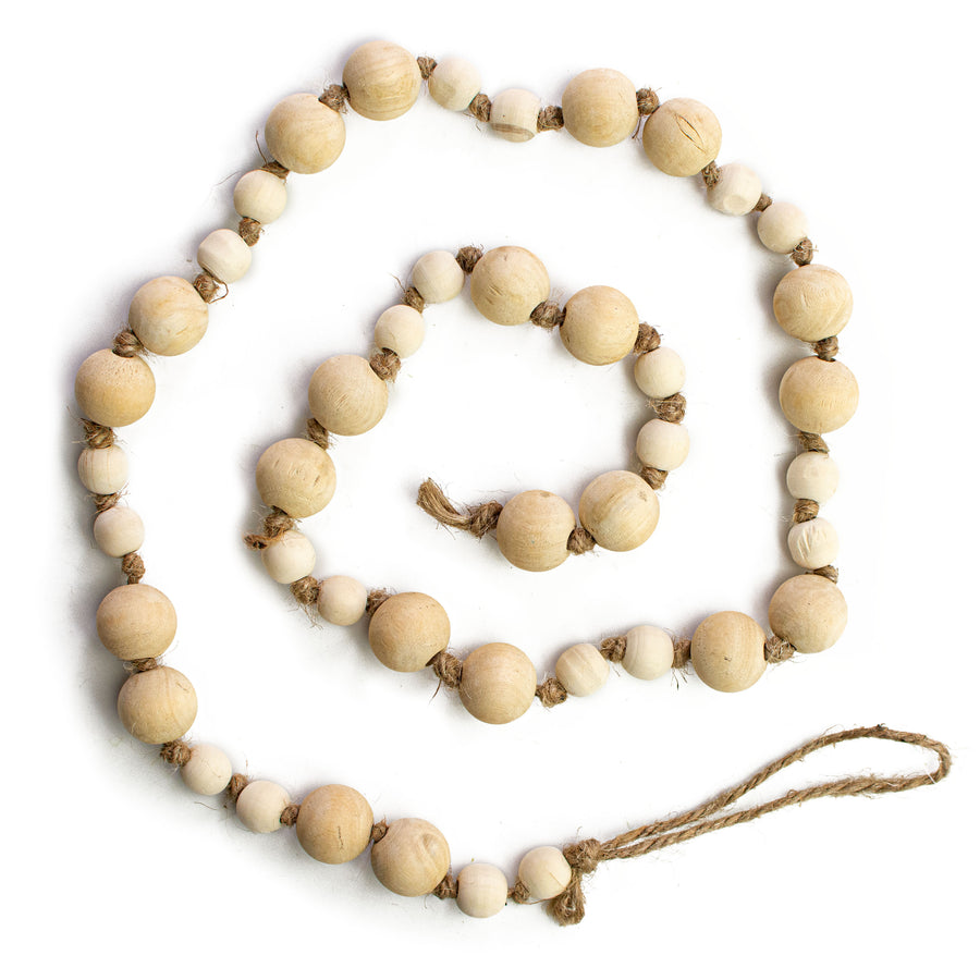 44" Mixed Wood Bead Garland: Bleached Item Number: MZ197730