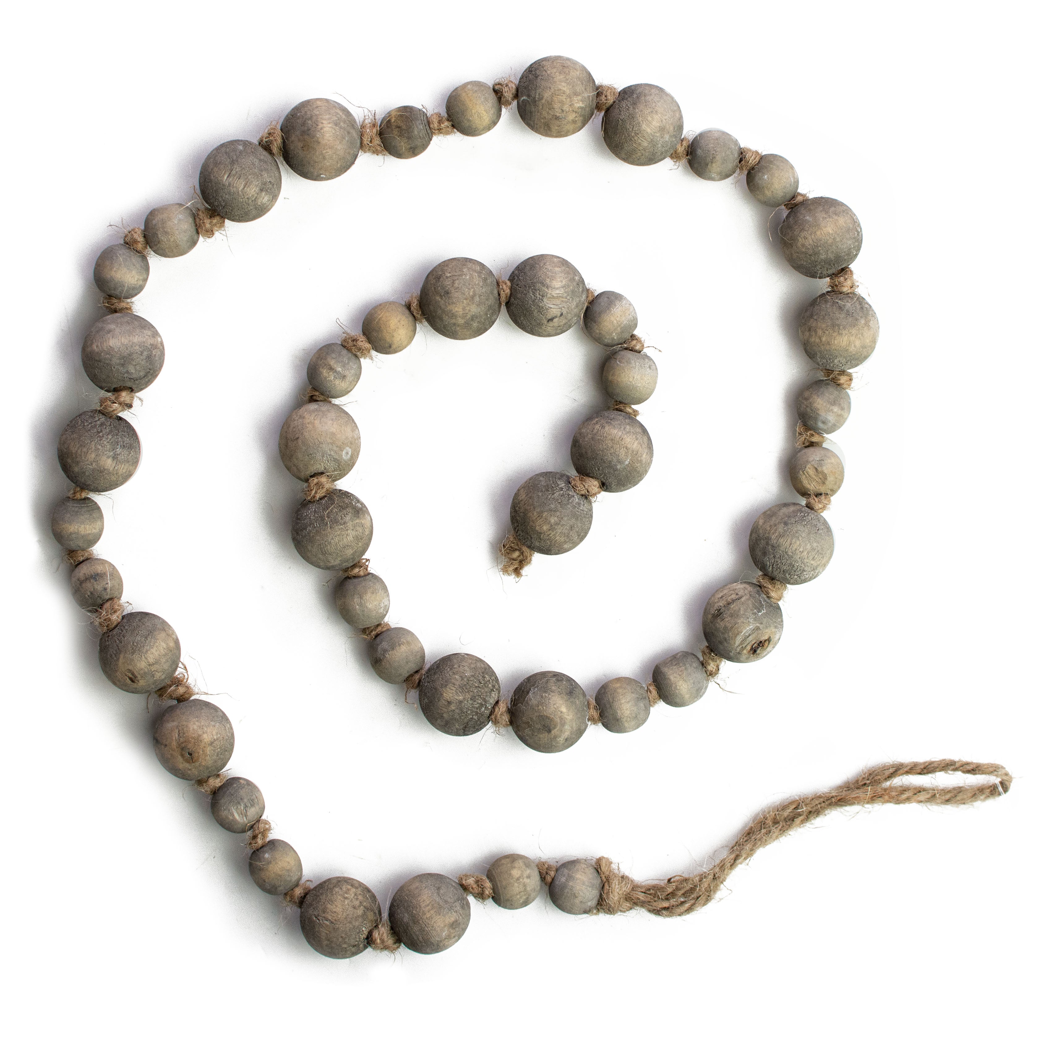 44" Mixed Wood Bead Garland: Grey Wash Item Number: MZ197732